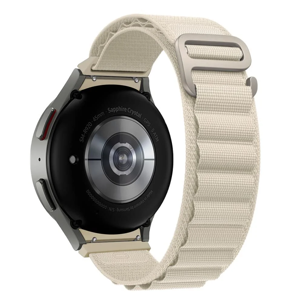 DL3 Mobilak Alpine Loop Nylon 20MM Band for Samsung Gear Sport, Watch 4/5/5 Pro, S2 Classic, Active 2 40mm 44mm, Amazfit GTS 3/4/4 Mini, Bip 3 Pro, GTS2, Bp U - Starlight