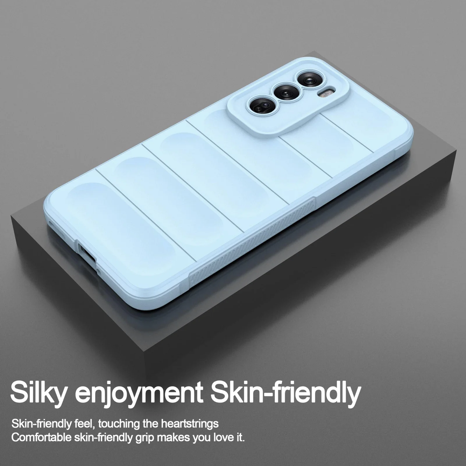 DL3 Mobilak Soft Silicone Protective Case for OPPO Reno 12 5G with Camera Protection and Shockproof Design - Baby Blue