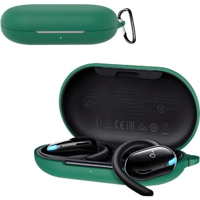DL3 Mobilak Compatible with Anker SoundCore V20i Case Cover, Soft Silicone Shockproof Protective Case Wireless Earbuds with Carabiner, Front LED Visible