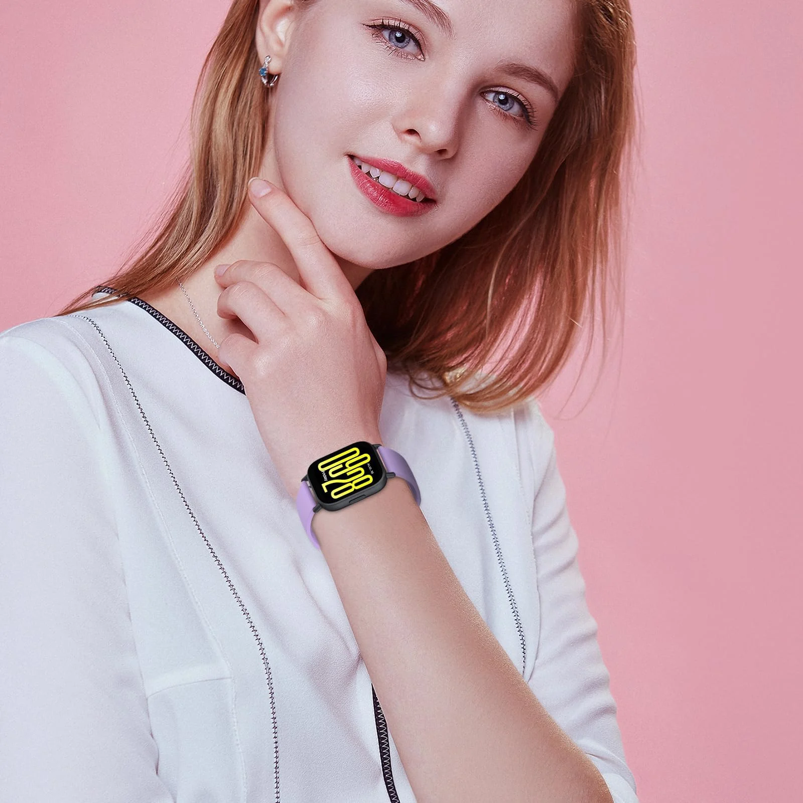 DL3 Mobilak Strap for Xiaomi Redmi Watch 5 Active/Redmi Watch 5 Lite, 22mm Adjustable Quick Release Silicone Replacement Watch Band Straps Wristbands Bracelet for Women Men - Purple
