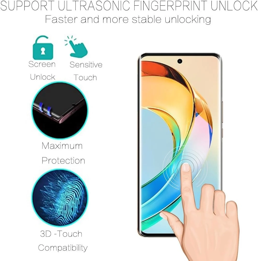 DL3 Mobilak Screen Protector for Honor X9b, Tempered Glass Screen Saver Premium HD Protective, Scratch Resistant, NO-Bubble, 9H Hardness, Full Coverage Film - Clear