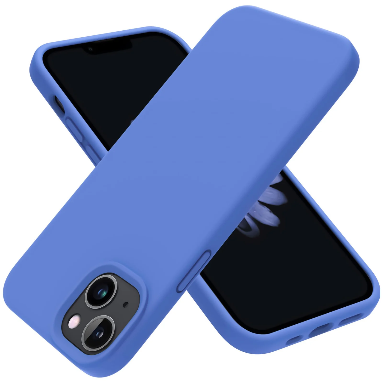 DL3 Mobilak Liquid Silicone Protective Case for iPhone 13 / iPhone 14 with Camera Protection and Microfiber Lining - Light Blue 2