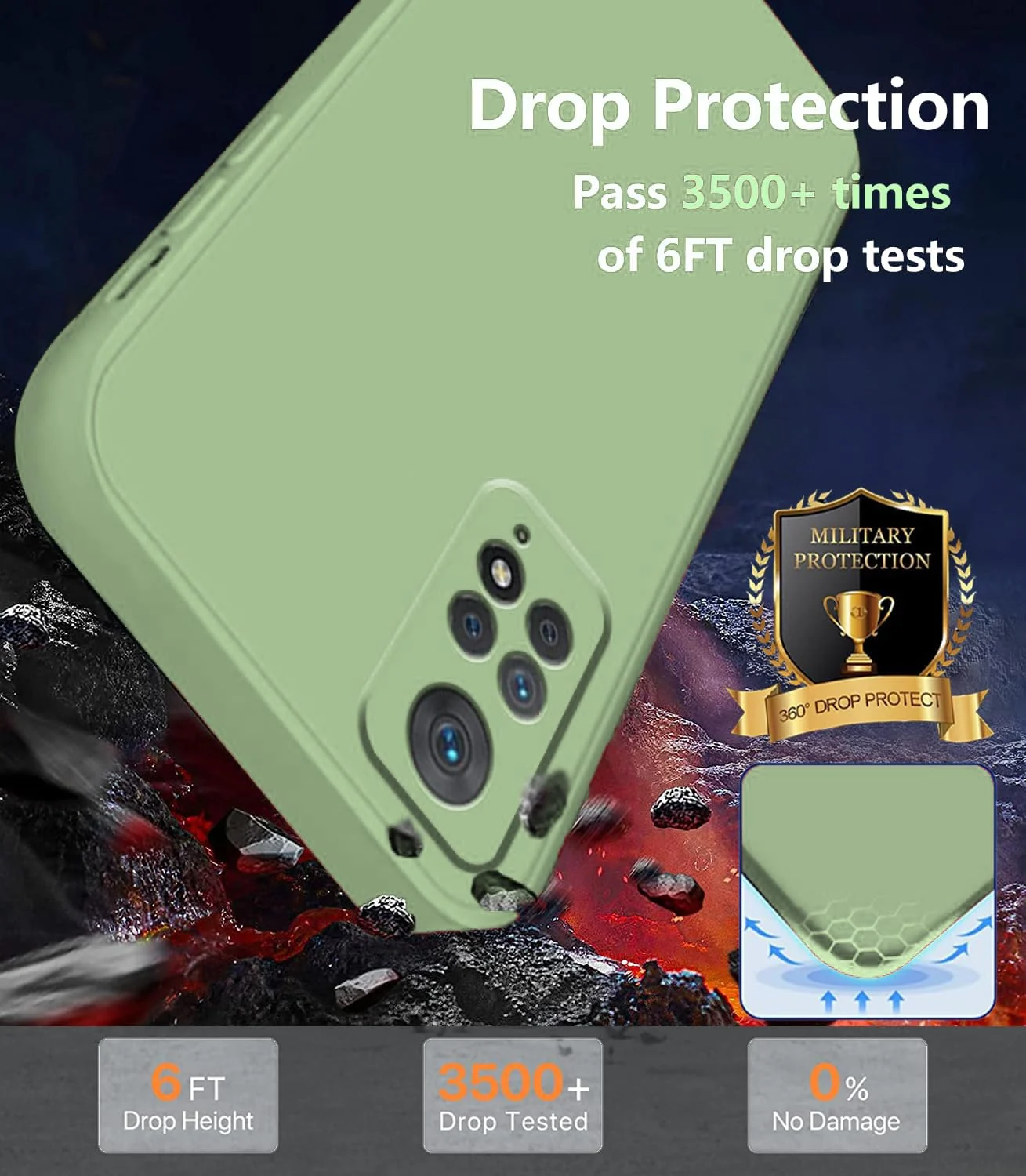 DL3 Mobilak Liquid Silicone Protective Case for Xiaomi Redmi Note 12 Pro 4G / Redmi Note 11 Pro 4G&5G with Microfiber Lining and Shockproof Design - Mint Green