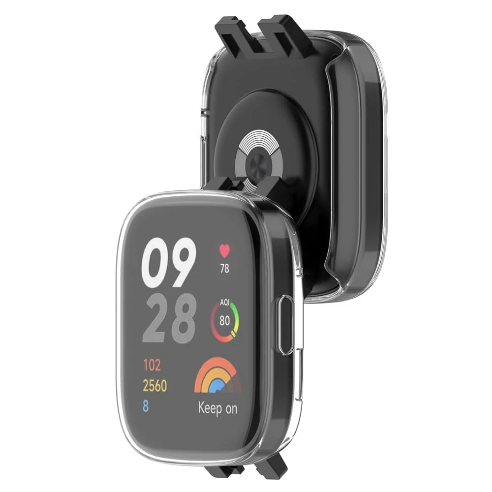 DL3 Mobilak Case Compatible with Xiaomi Redmi Watch 3 (Not Fit Watch 3 Active) Protective Case, Flexible TPU Full Protection Screen Protector Cover Scratch-Resistant Screen Protector Case - Clear