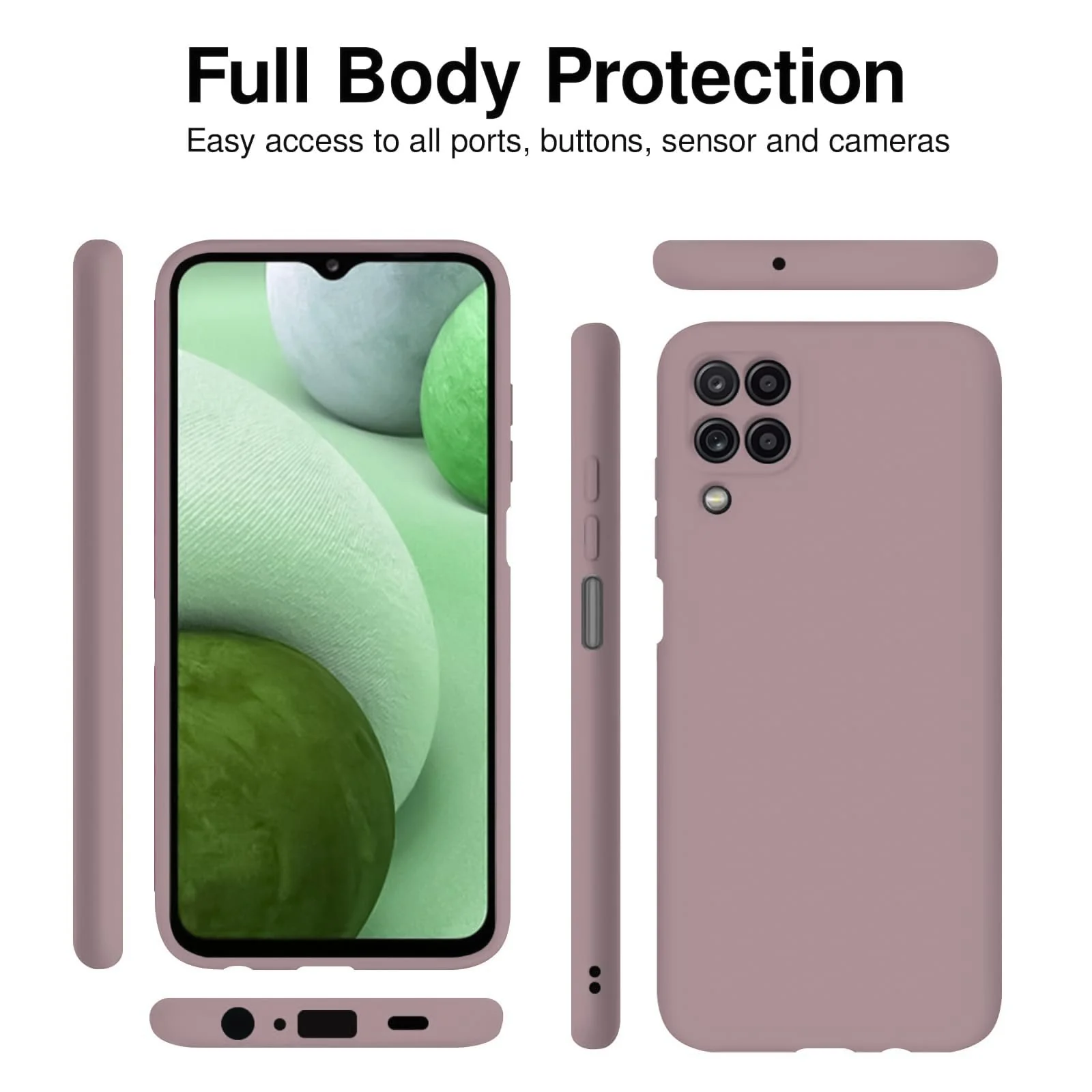 DL3 Mobilak Silicone Protective Case for Samsung Galaxy A12 / M12, Shock-absorbing protection, Scratch-resistant surface, Soft microfiber lining - Cashmere