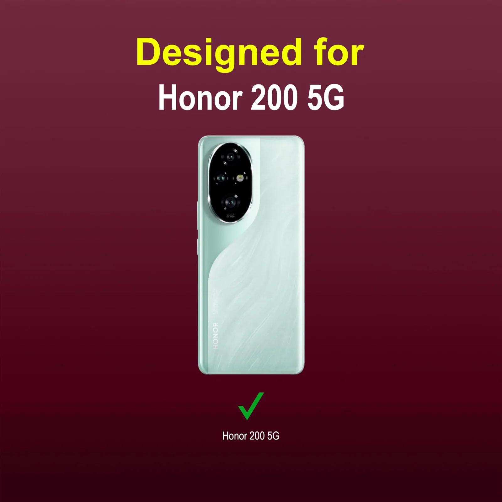 DL3 Mobilak Soft Silicone Protective Case for Honor 200 5G with Camera Protection and Shockproof Design - Wine Red