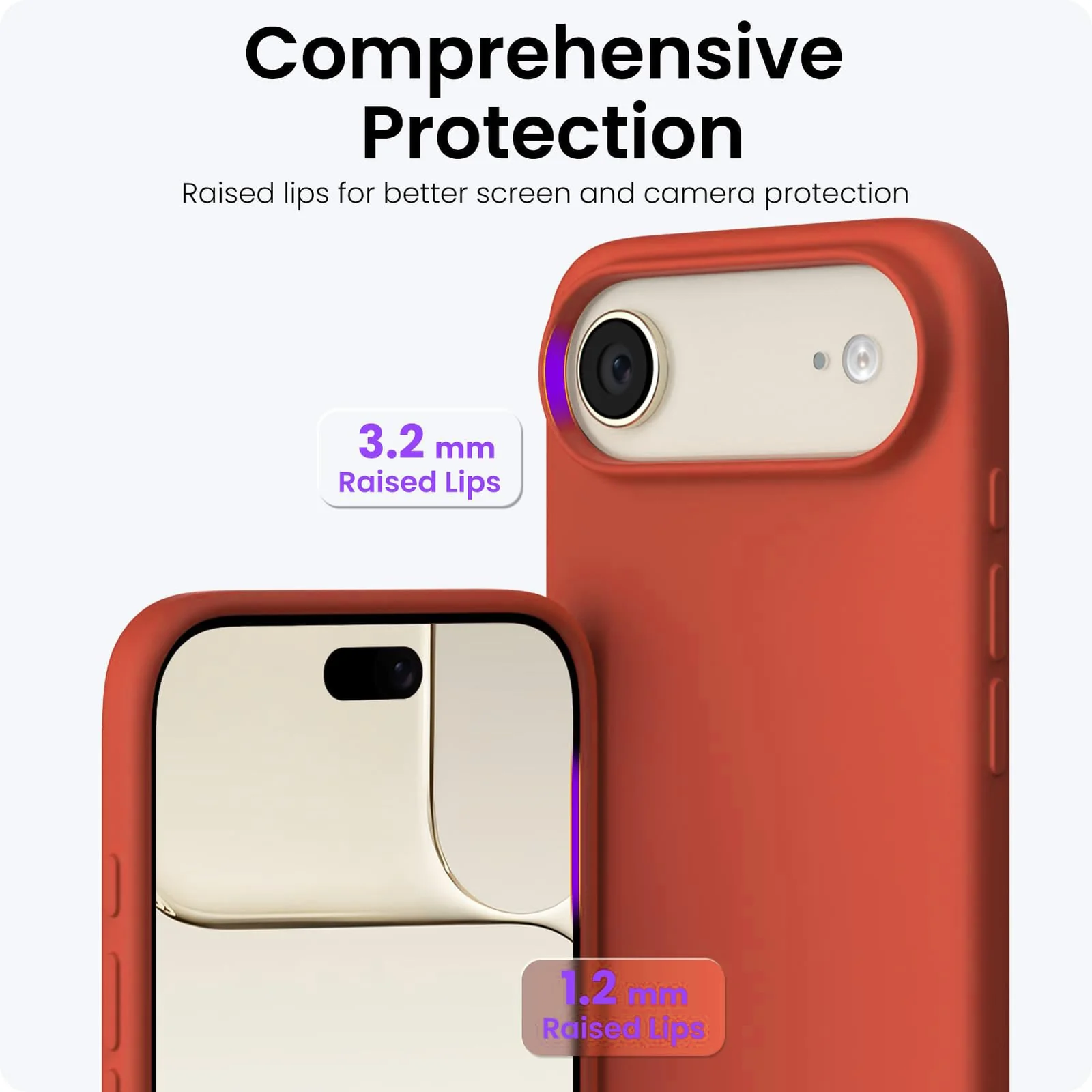 DL3 Mobilak Liquid Silicone Case for iPhone 17 Air 6.5-Inch, Supports wireless charging, Shock-absorbing protection, Scratch-resistant surface - Orange