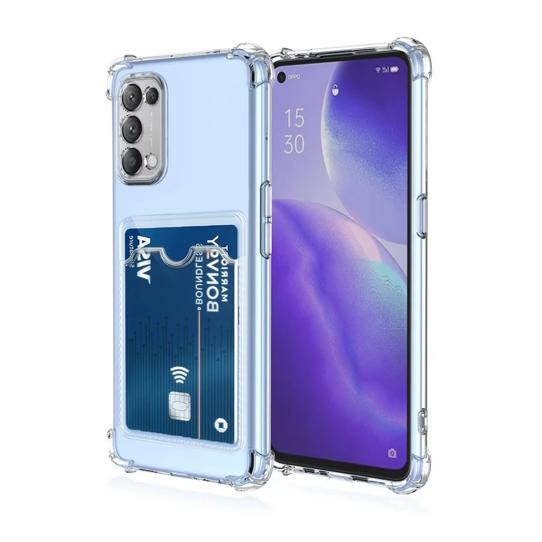 DL3 Mobilak Clear TPU Wallet Case with Card Slot and Camera Protection for OPPO Reno 5 5G / Find X3 Lite / 5K - Transparent