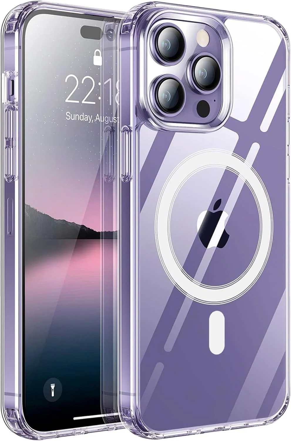 DL3 Mobilak for iPhone 15 Pro 6.1 Inch Case [Compatible with MagSafe] [Strong Magnet] [Non-Yellowing] Magnetic Slim Thin Bumper Phone Cover Durable for Enhanced Protection - Clear