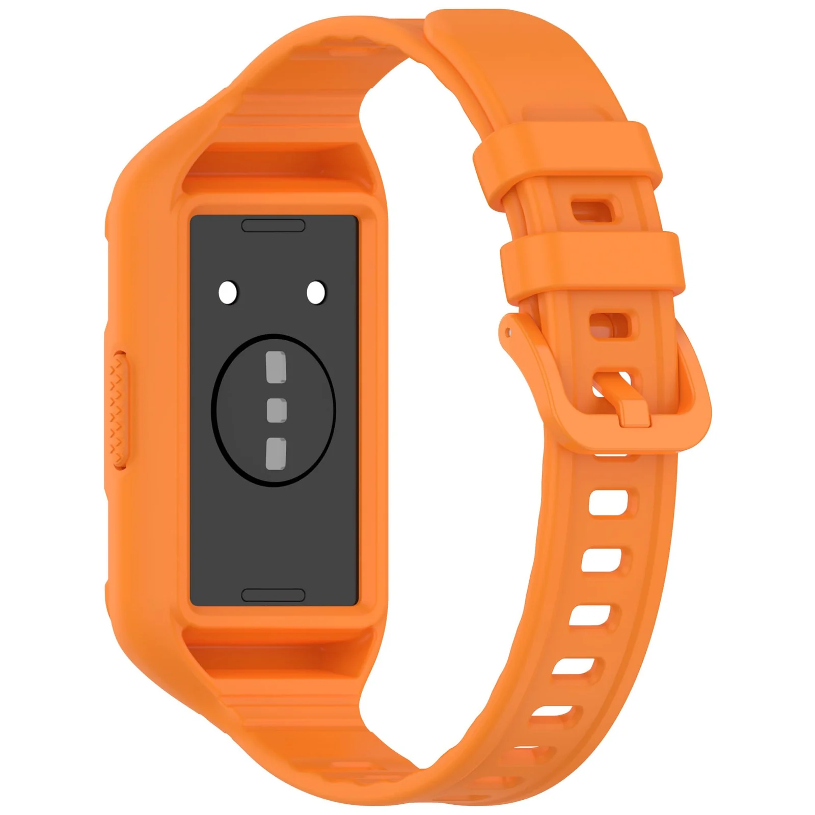 MOBIGON Rugged Silicone Strap with Bumper Case for Huawei Band 11 Pro, Orange