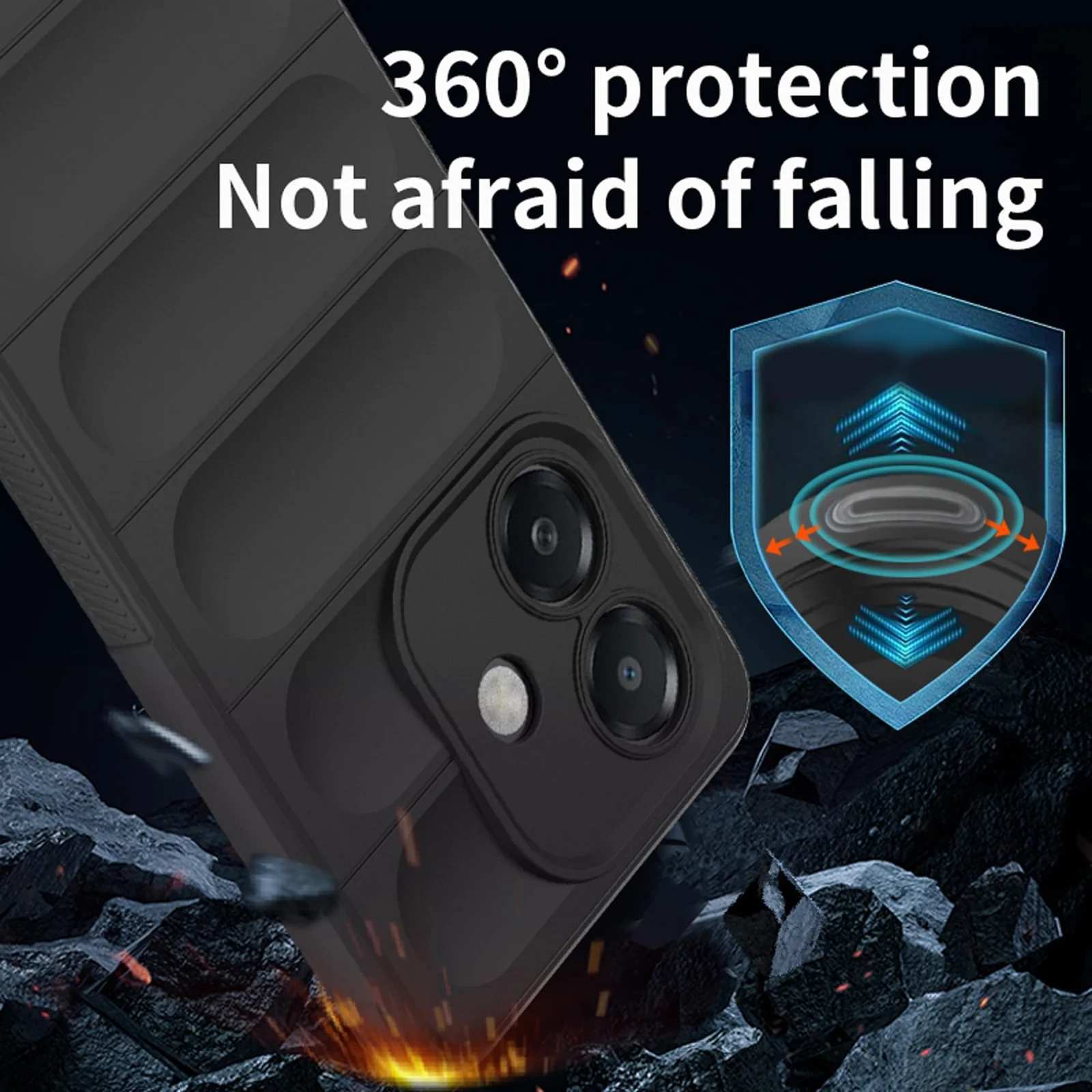 DL3 Mobilak Flexible Silicone and TPU Protective Case with Camera Protection for OPPO A3 / OPPO A3x / A40 - Black