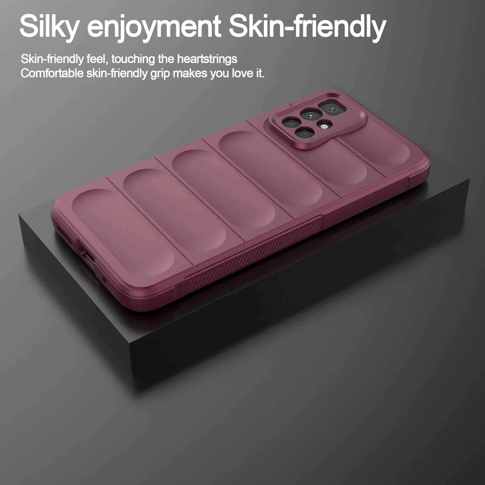 DL3 Mobilak Flexible Silicone and TPU Protective Case with Camera Protection for Xiaomi Redmi 10 4G / Redmi 10 2022 - Wine Red