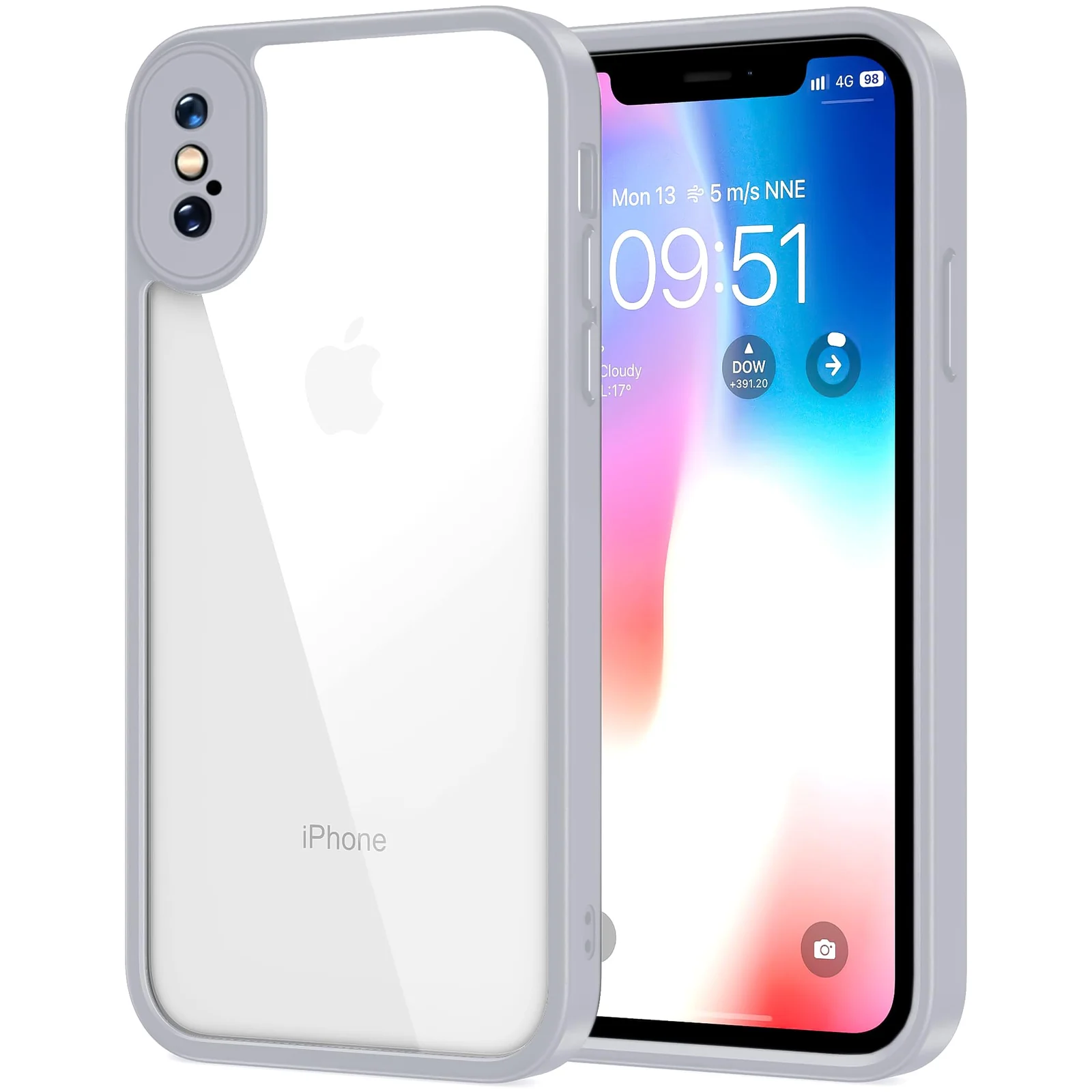 DL3 Mobilak Clear Protective Case for iPhone X / iPhone XS - Gray