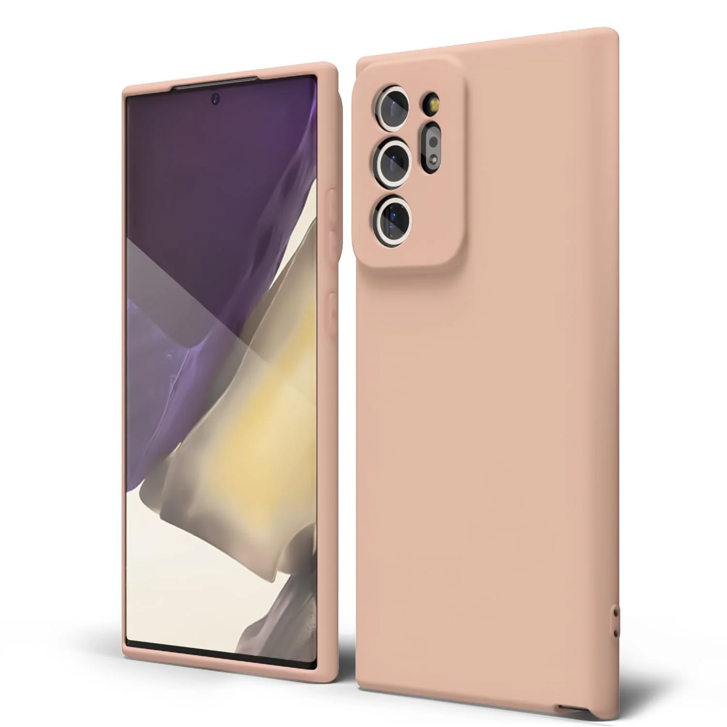 DL3 Mobilak Silicone Protective Case for Samsung Galaxy Note 20 Ultra, Shock-absorbing protection, Scratch-resistant surface, Soft microfiber lining - Light Orange