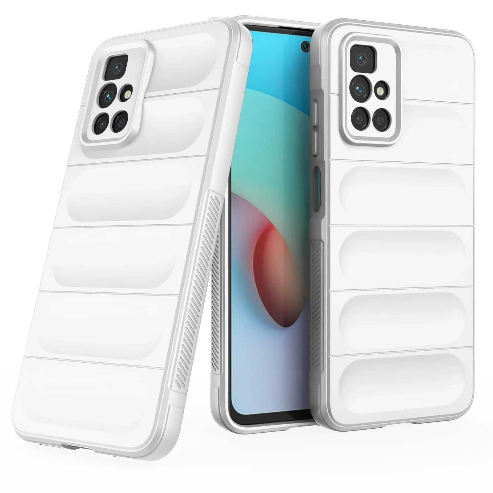 DL3 Mobilak Flexible Silicone and TPU Protective Case with Camera Protection for Xiaomi Redmi 10 4G / Redmi 10 2022 - White
