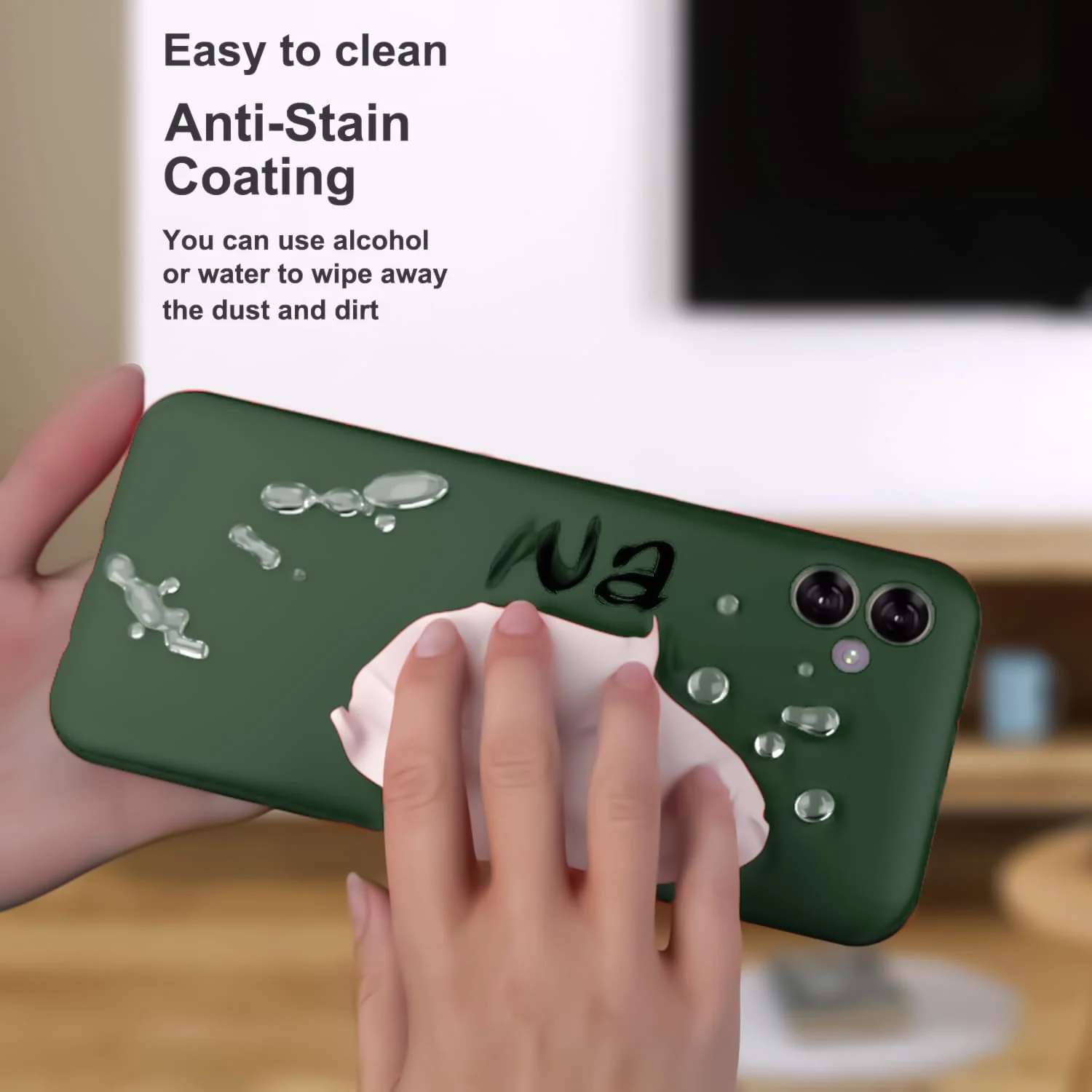 DL3 Mobilak Soft Silicone Protective Case for Samsung Galaxy A04e with Microfiber Lining and Shockproof Design - Green