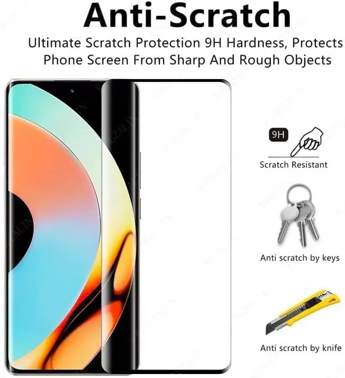 DL3 Mobilak 5D Full Glass Screen Protector For OPPO realme 10 Pro Plus Frame Protector - Black