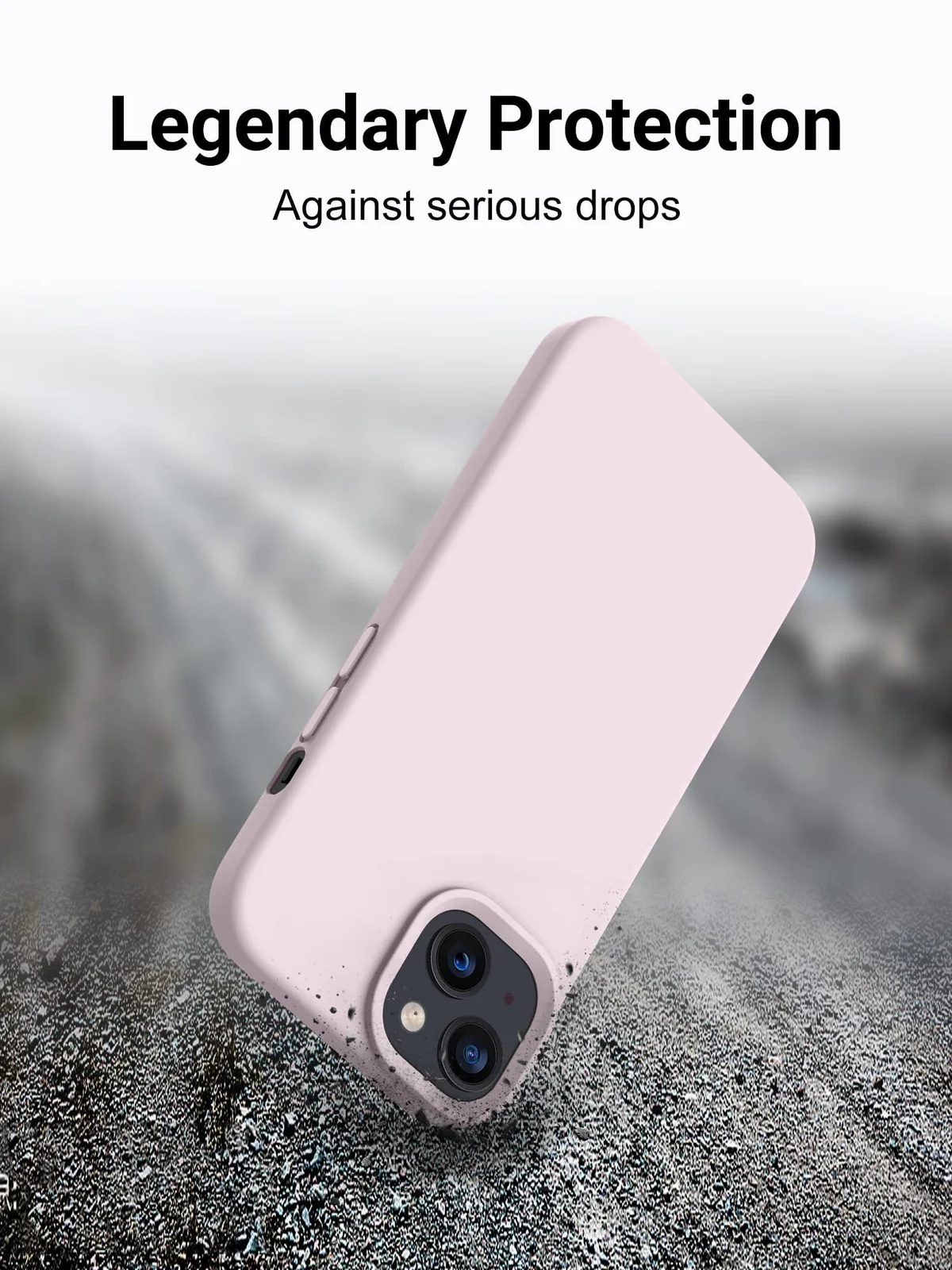 DL3 Mobilak Liquid Silicone Protective Case for iPhone 15 with Camera Protection and Microfiber Lining - Ice Pink