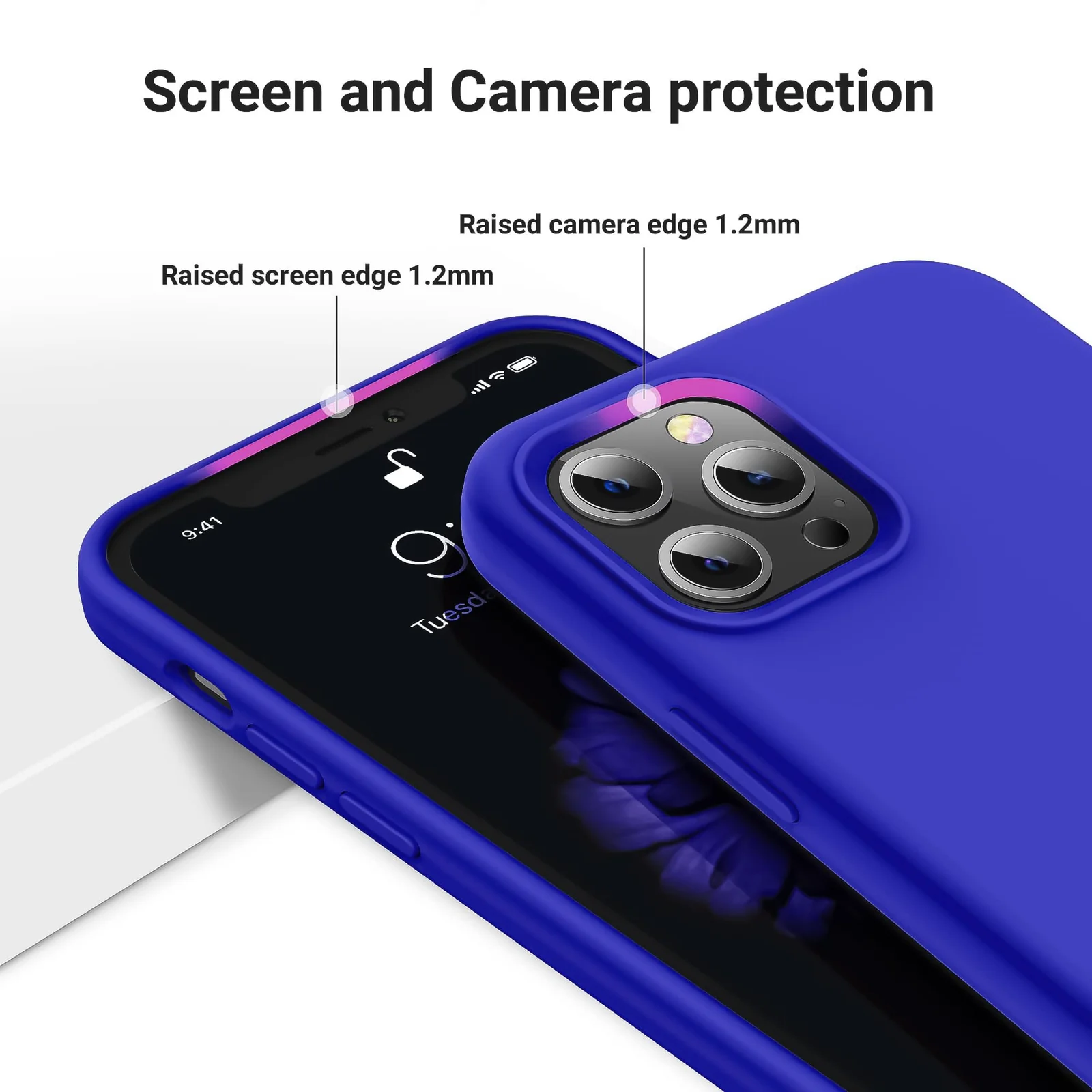 DL3 Mobilak Liquid Silicone Case for iPhone 15 Pro, Supports wireless charging, Shock-absorbing protection, Scratch-resistant surface - Pepsi