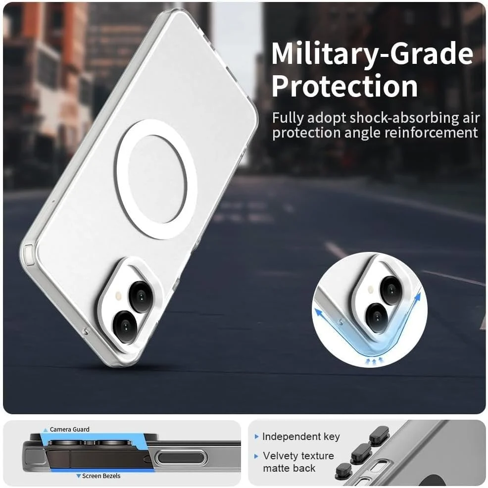 DL3 Mobilak for Samsung Galaxy A06 Case [Compatible with MagSafe] [Strong Magnet] [Non-Yellowing] Magnetic Slim Thin Bumper Phone Cover, Lightweight, and Durable - Clear