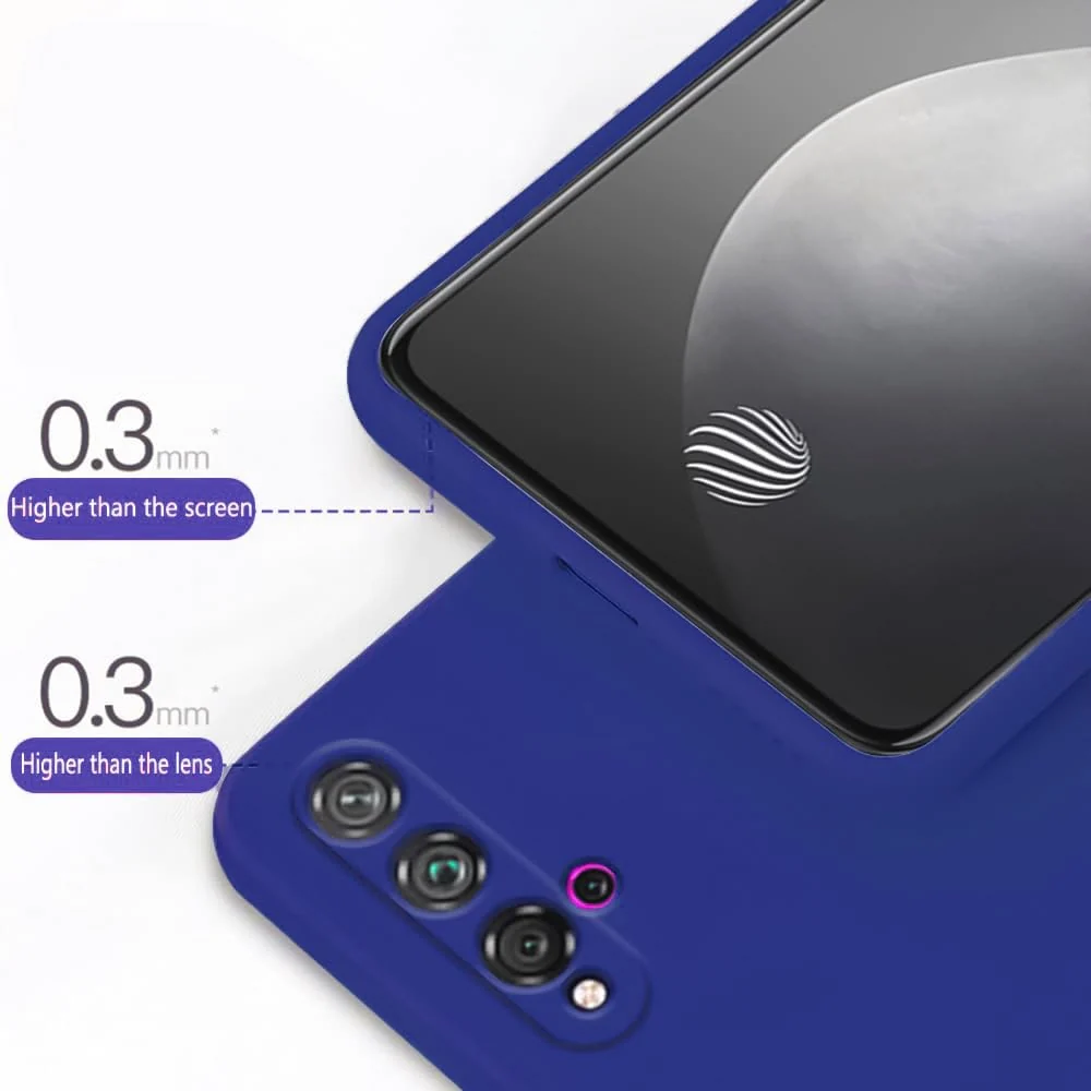 DL3 Mobilak Liquid Silicone Protective Case for Huawei nova 5T with Microfiber Lining and Shockproof Design - Pepsi
