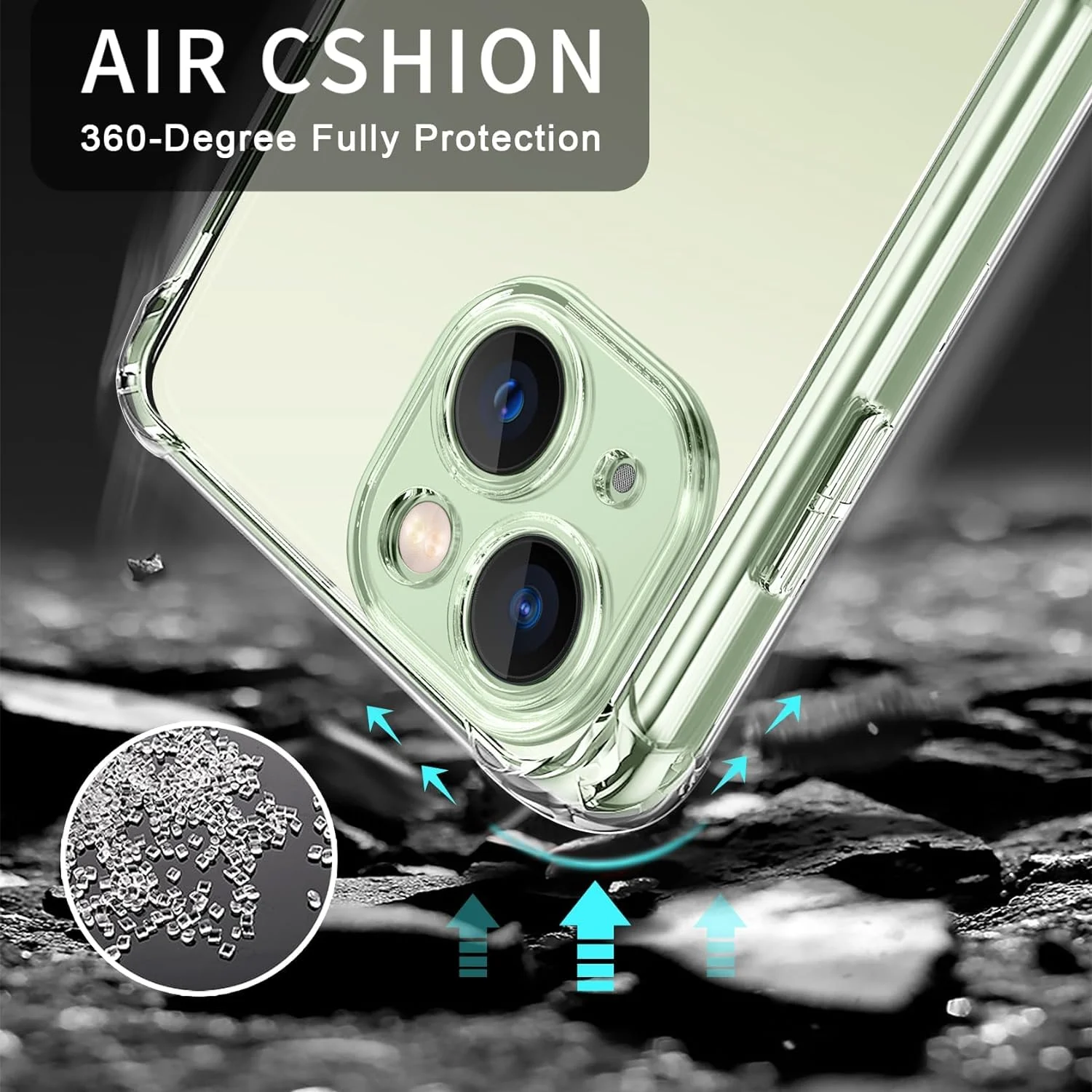 DL3 Mobilak Case Compatible with iphone15, Cover Silicone Transparent TPU Gorilla Anti-shock Shockproof Corners - Clear