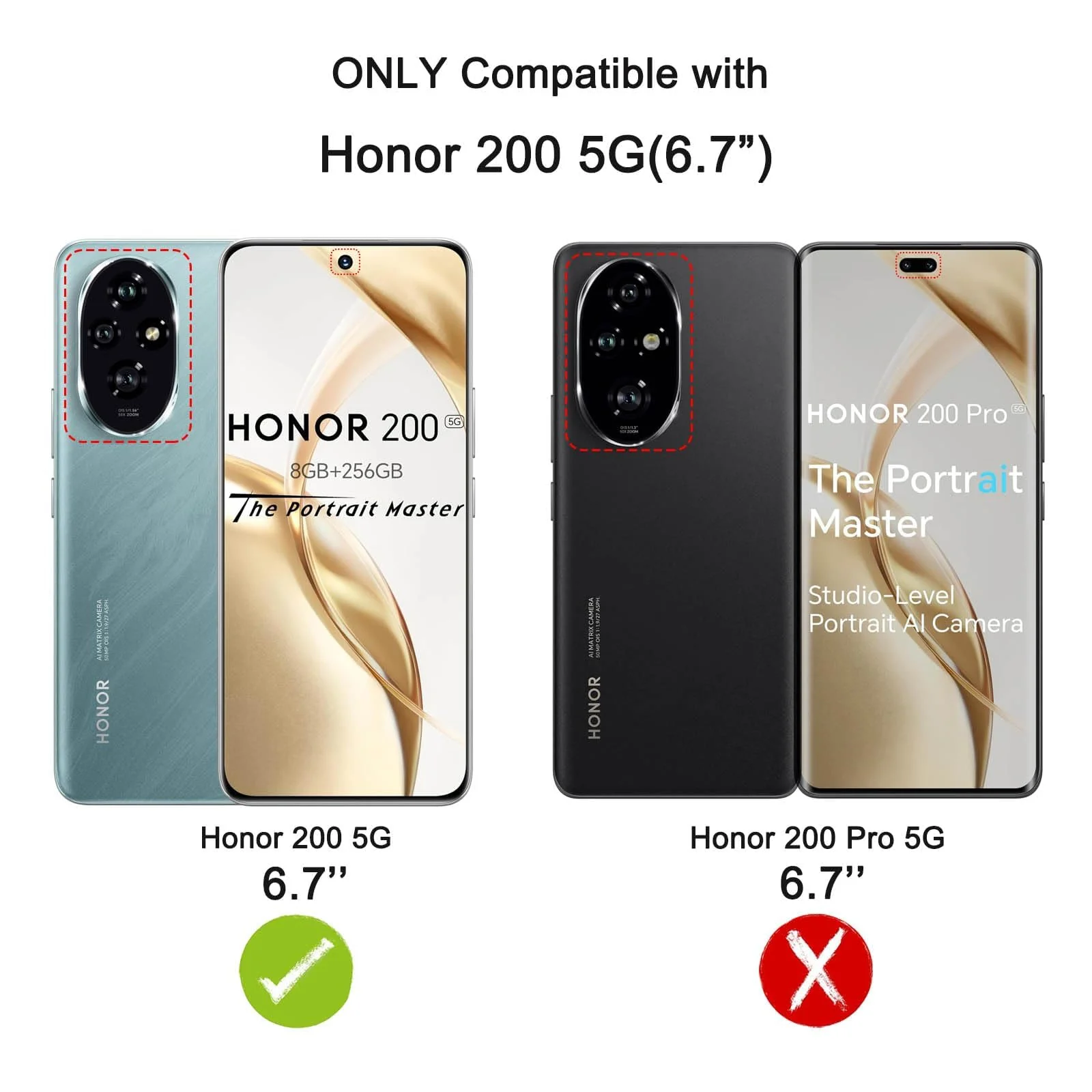 DL3 Mobilak Case Compatible with Honor 200 5G Case Crystal Soft TPU Gel Case Flexible Silicone Anti-Scratch Camera Protection TPU Cover - Clear