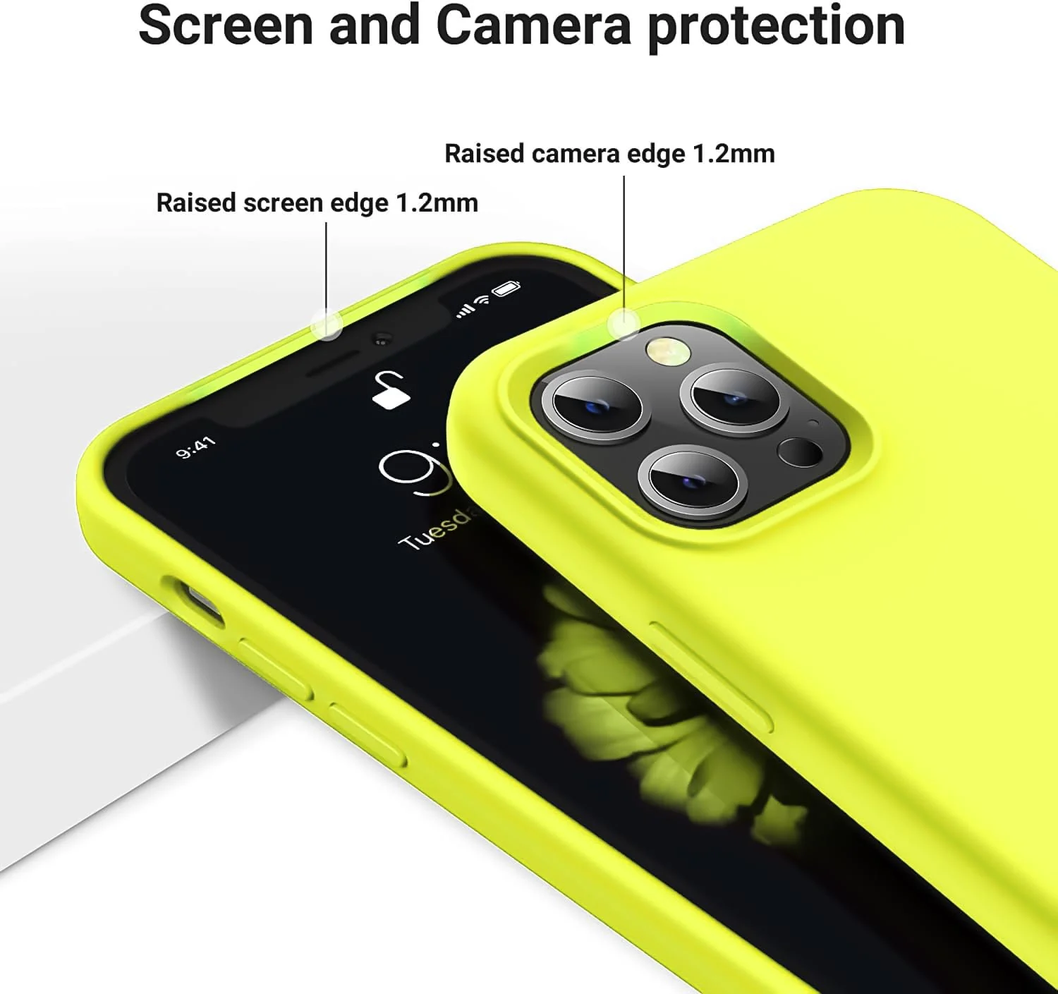 DL3 Mobilak Compatible with iPhone 11 Pro (5.8 Inch) Case, Liquid Silicone Case, Full Body Protective Cover, Shockproof, Slim Phone Case, Anti-Scratch Soft Microfiber Lining - Lemon