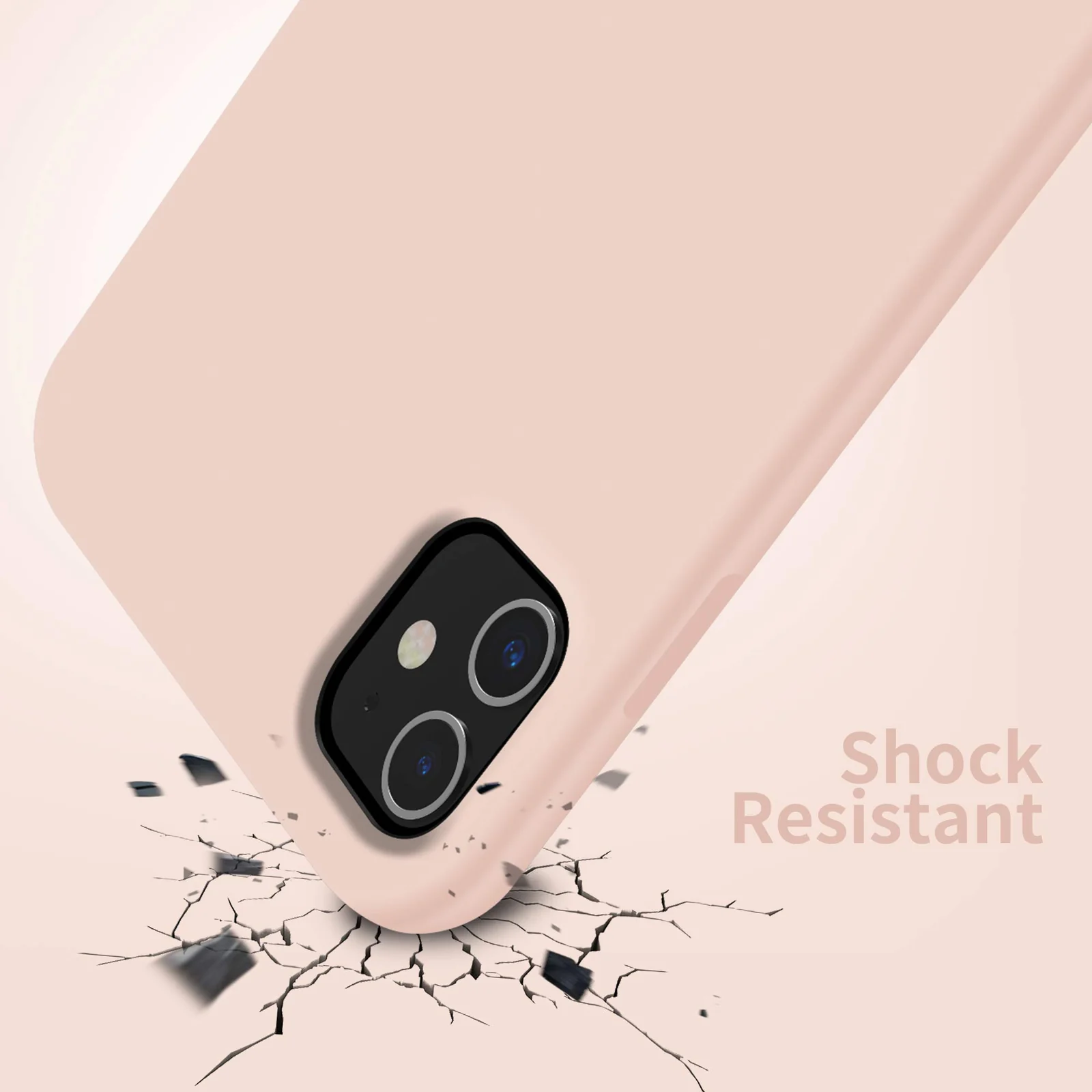 DL3 Mobilak Liquid Silicone Protective Case for iPhone 11 (6.1 Inch) with Camera Protection and Microfiber Lining - Pink Sand
