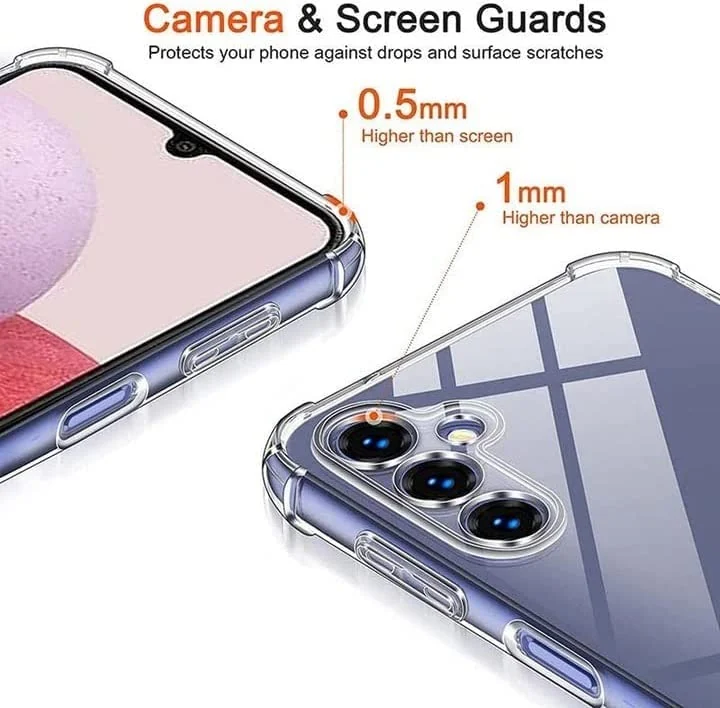 DL3 MOBILAK Case Compatible with Samsung Galaxy A34, Cover SiliconeTransparent TPU Gorilla Anti-shock Protector Camera Shockproof Corners - Clear