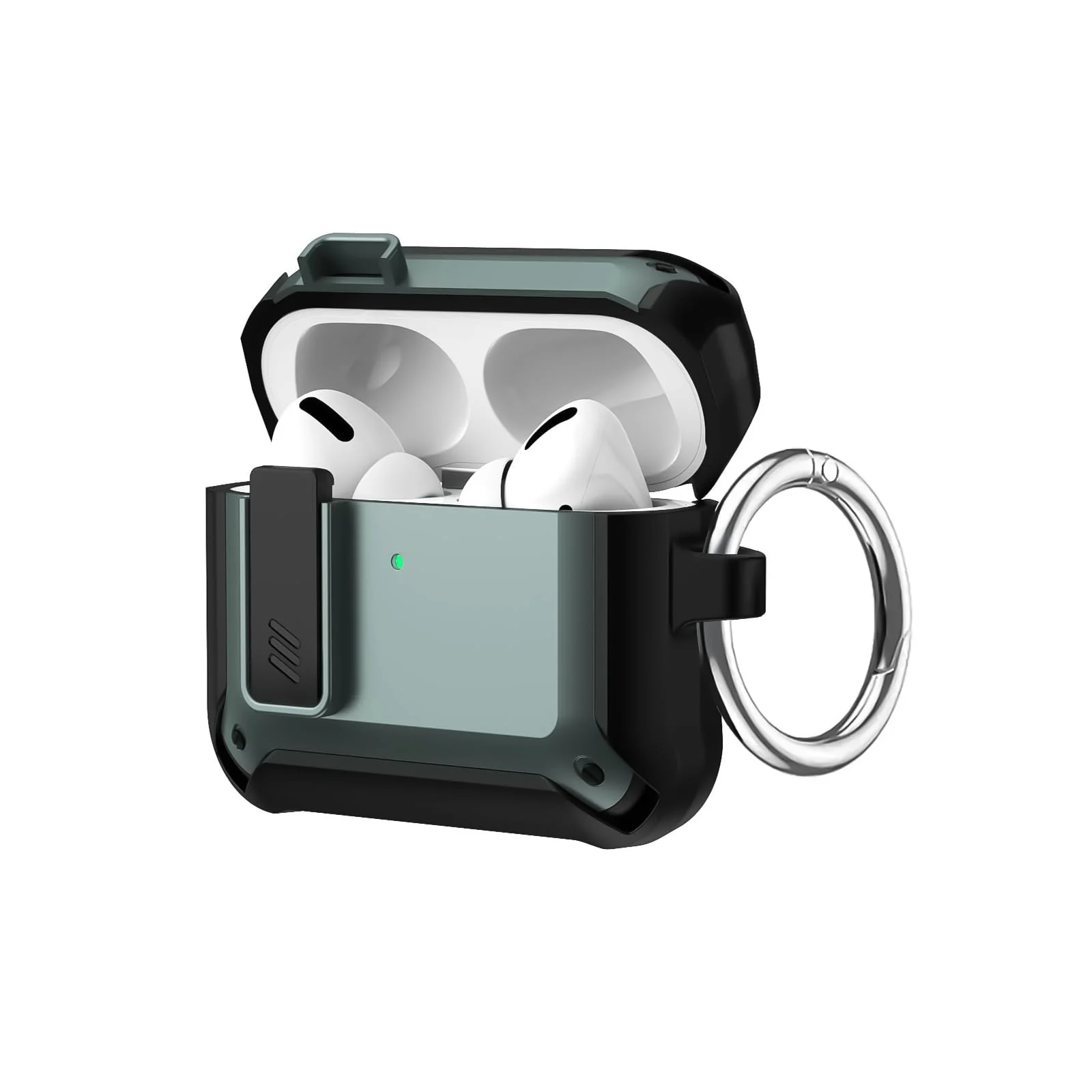 DL3 Mobilak AirPods 3 Case With Lock Lid, Rugged for AirPod 3rd 2021 Cool Protective Cover for Men Full-Body Armor Shockproof Skin Shell With Carabiner