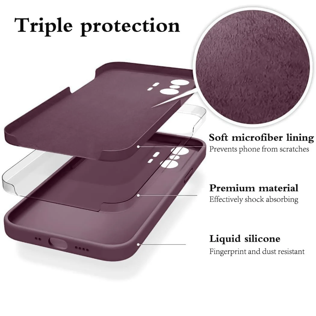 DL3 Mobilak Soft Silicone Protective Case for Xiaomi 11T / Xiaomi 11 T Pro with Microfiber Lining and Shockproof Design - Wine Red