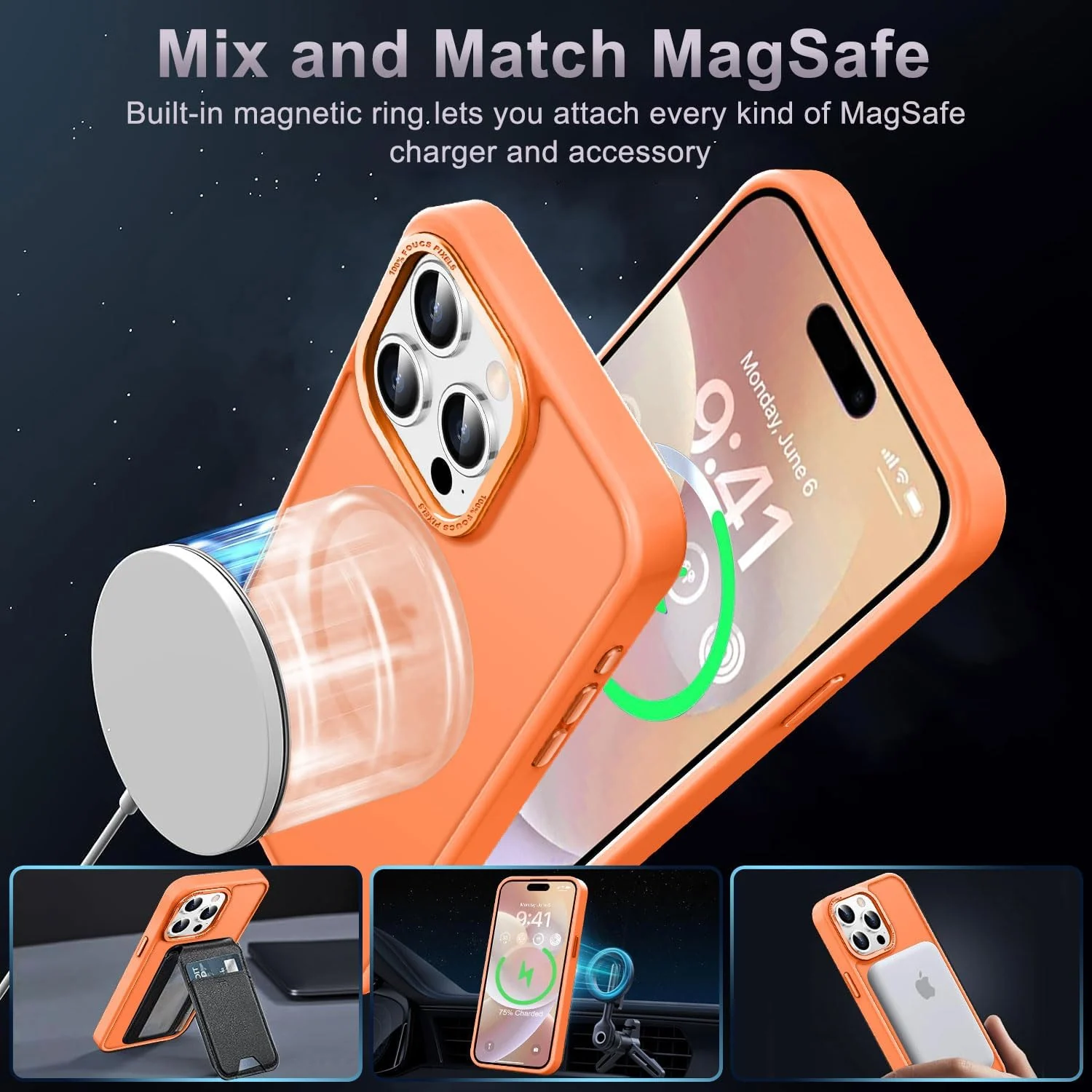 DL3 MOBILAK Protective Phone Case for Apple iPhone 16 Pro Max - Orange