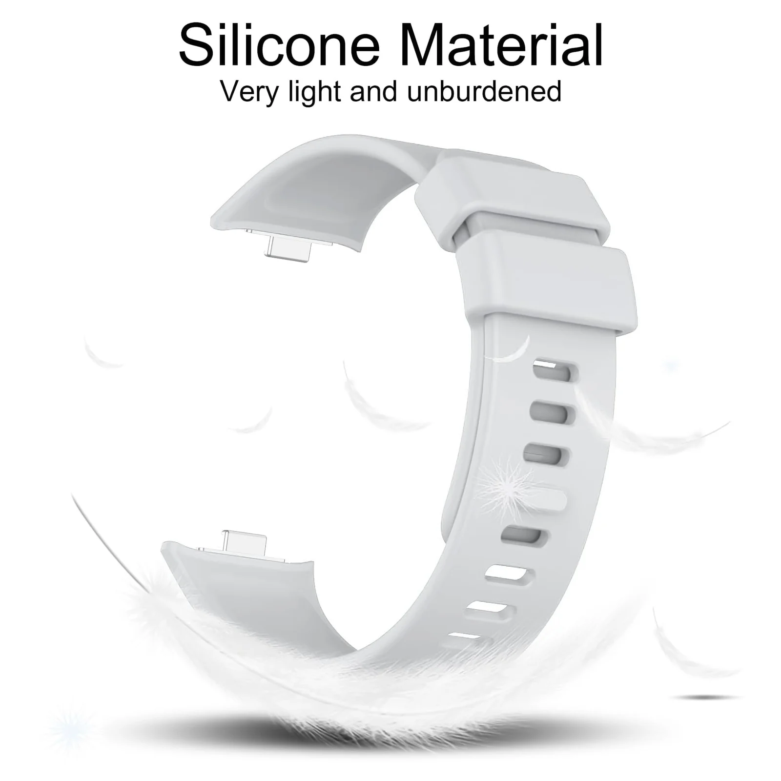 DL3 Mobilak Bracelet Compatible with Xiaomi Redmi Watch 6/5/4 / Xiaomi Smart Band 10 Pro/9 Pro/8 Pro, Soft TPU Replacement Strap Sports, Strap for Men and Women - Light Gray