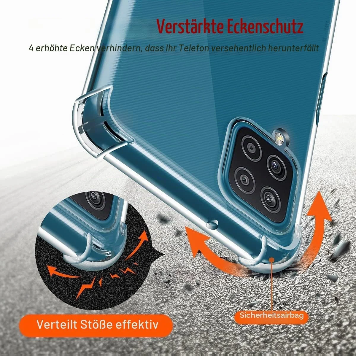 DL3 MOBILAK Clear Soft TPU Phone Case for Samsung GalaxyA12 and M12 - Clear