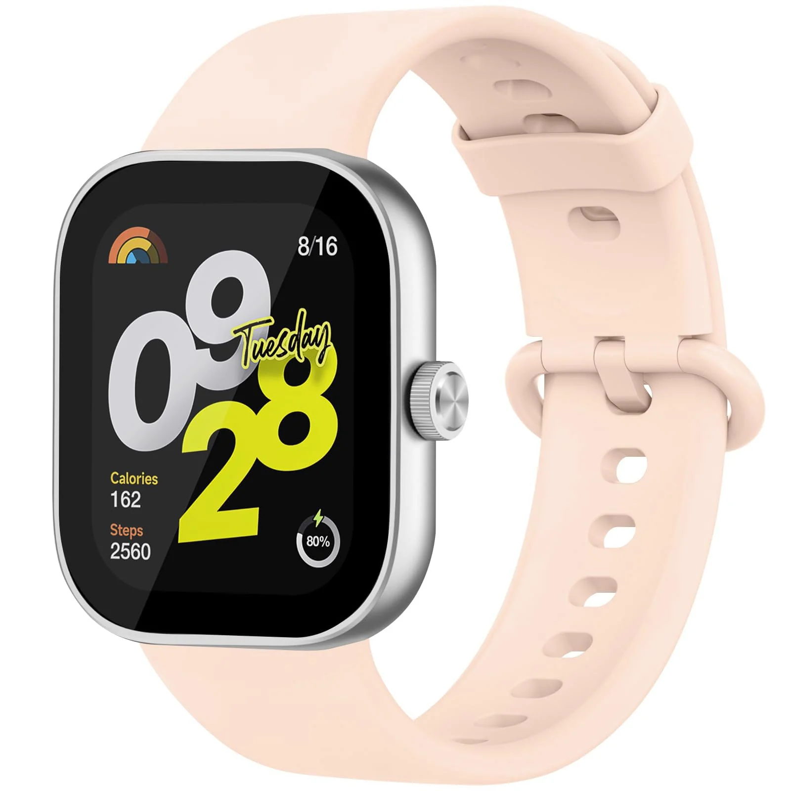 DL3 Mobilak Bracelet for Redmi Watch 4 / Redmi Watch 5 / Xiaomi Smart Band 8 Pro/Xiaomi Smart Band 9 Pro Wristbands for Men Women, Silicone Strap, Waterproof Sports Replacement Strap - Pink