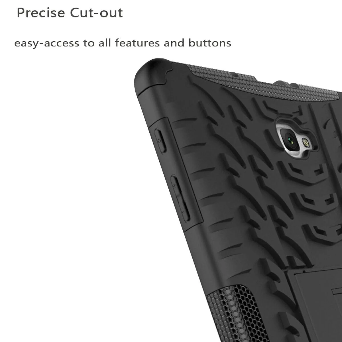 DL3 Mobilak Case For Samsung Galaxy Tab A 10.1 inch 2016 Release, SM-T580 T585 T587 Case, Hybrid Rugged Armor Heavy Duty 2 in 1 TPU + PC Combo Dual Layer Shockproof Case with Kickstand - Black