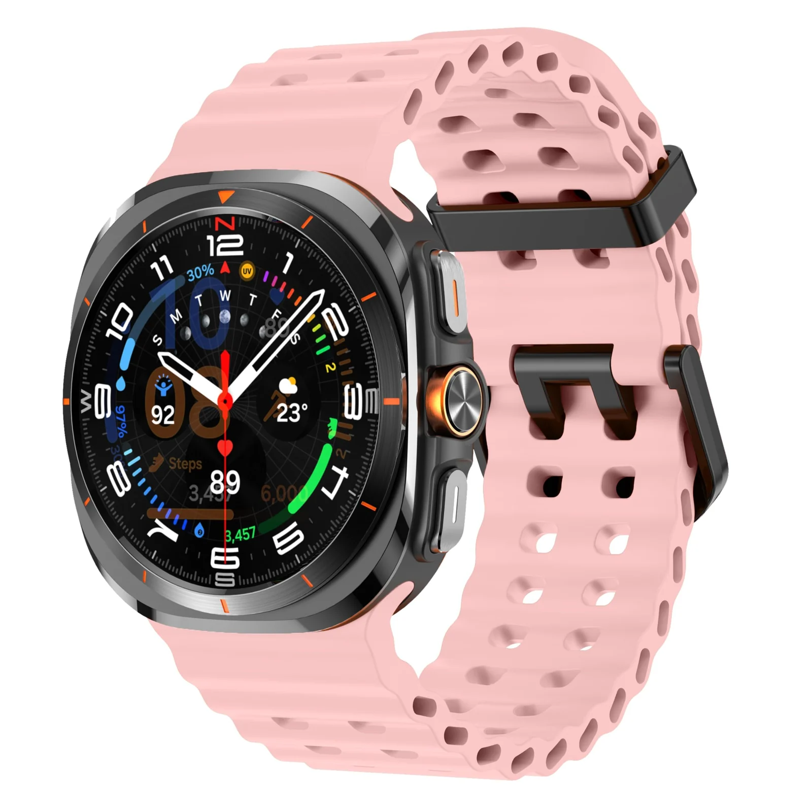 DL3 Mobilak Sport Band Compatible with Samsung Galaxy Watch Ultra Band 47mm Women Men, Breathable Soft Silicone Waterproof Watch Strap Accessories for Samsung Watch 7 Ultra Bands - Pink