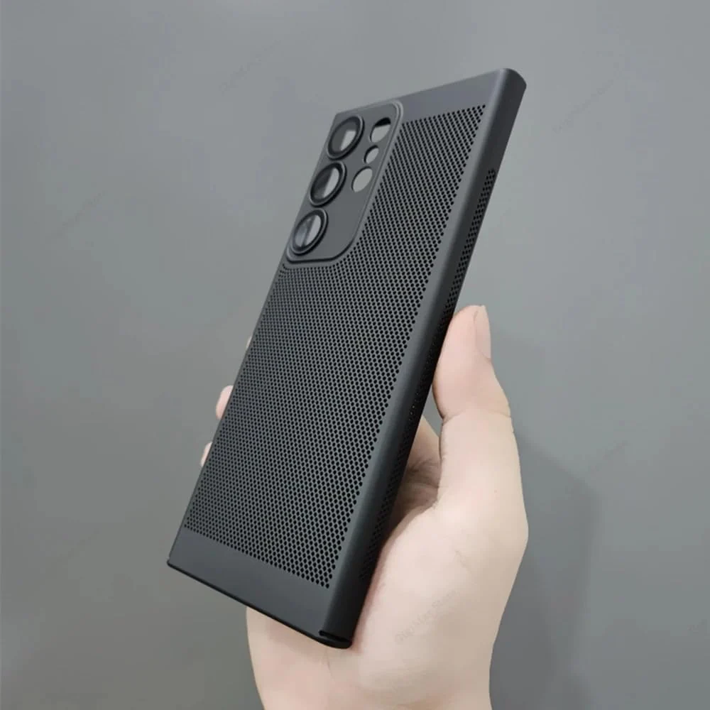 DL3 Mobilak Heat-Dissipation Hard PC Case with Built-In Camera Lens Protector for Samsung Galaxy S23 Ultra - Black