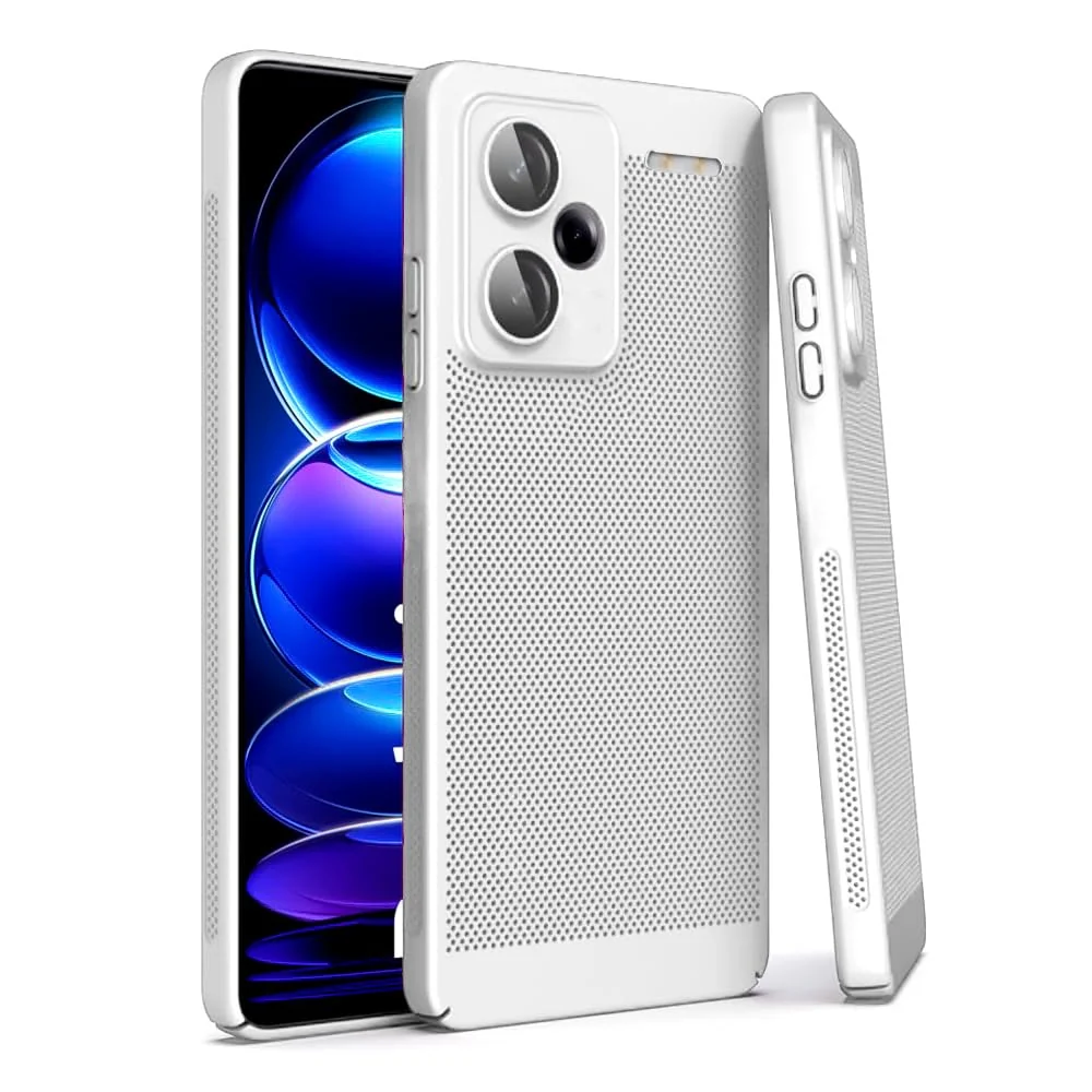 DL3 Mobilak Heat-Dissipation Hard PC Case with Built-In Camera Lens Protector for Xiaomi Redmi Note 13 Pro Plus 5G - White