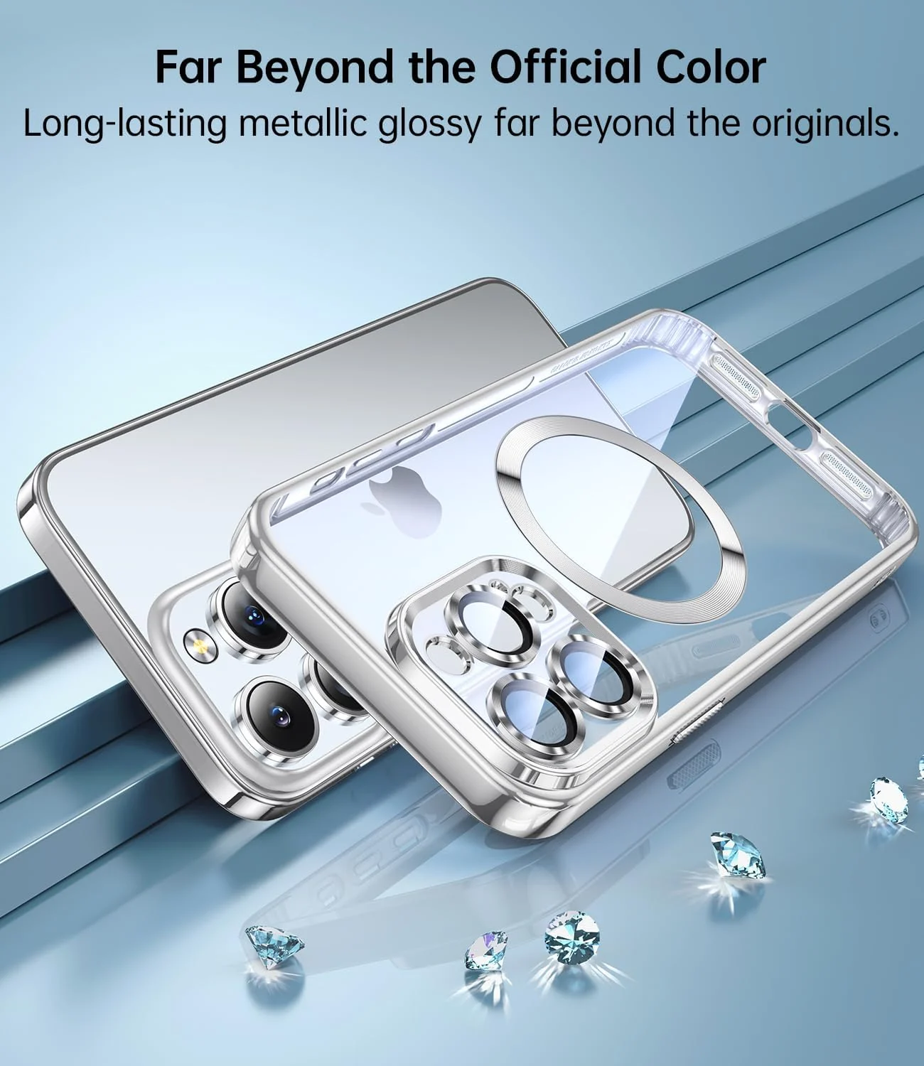 DL3 Mobilak Plated-Edge TPU Protective Case with Camera Protection for iPhone 11 Pro Max - Silver