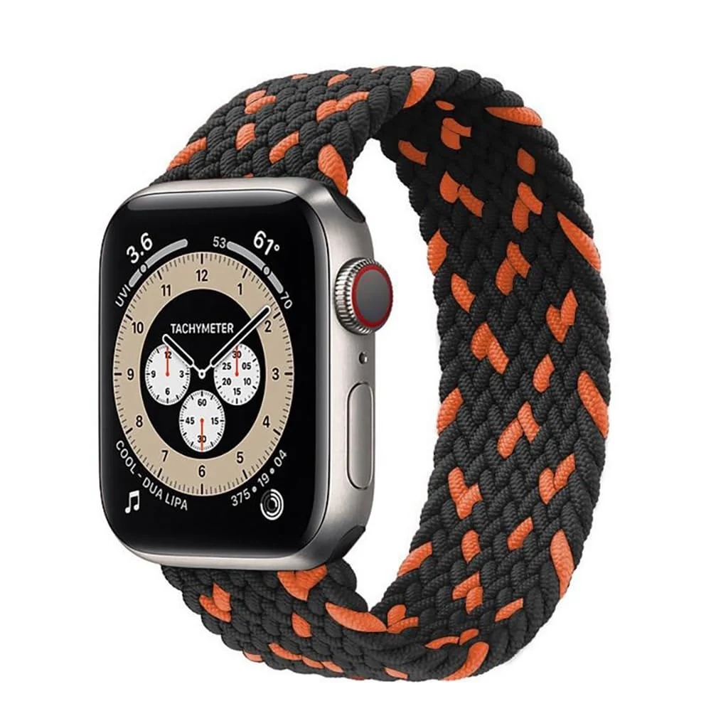 Small — DL3 Mobilak Braided Solo Loop Band For Apple Watch Band 49mm 45mm 44mm 42mm, Replacement Wristband Nylon Strap for iWatch Series SE 9/8/7/6/5/4/3/2/1/Ultra/Ultra 2 ( Orange, Small), unisex-adult