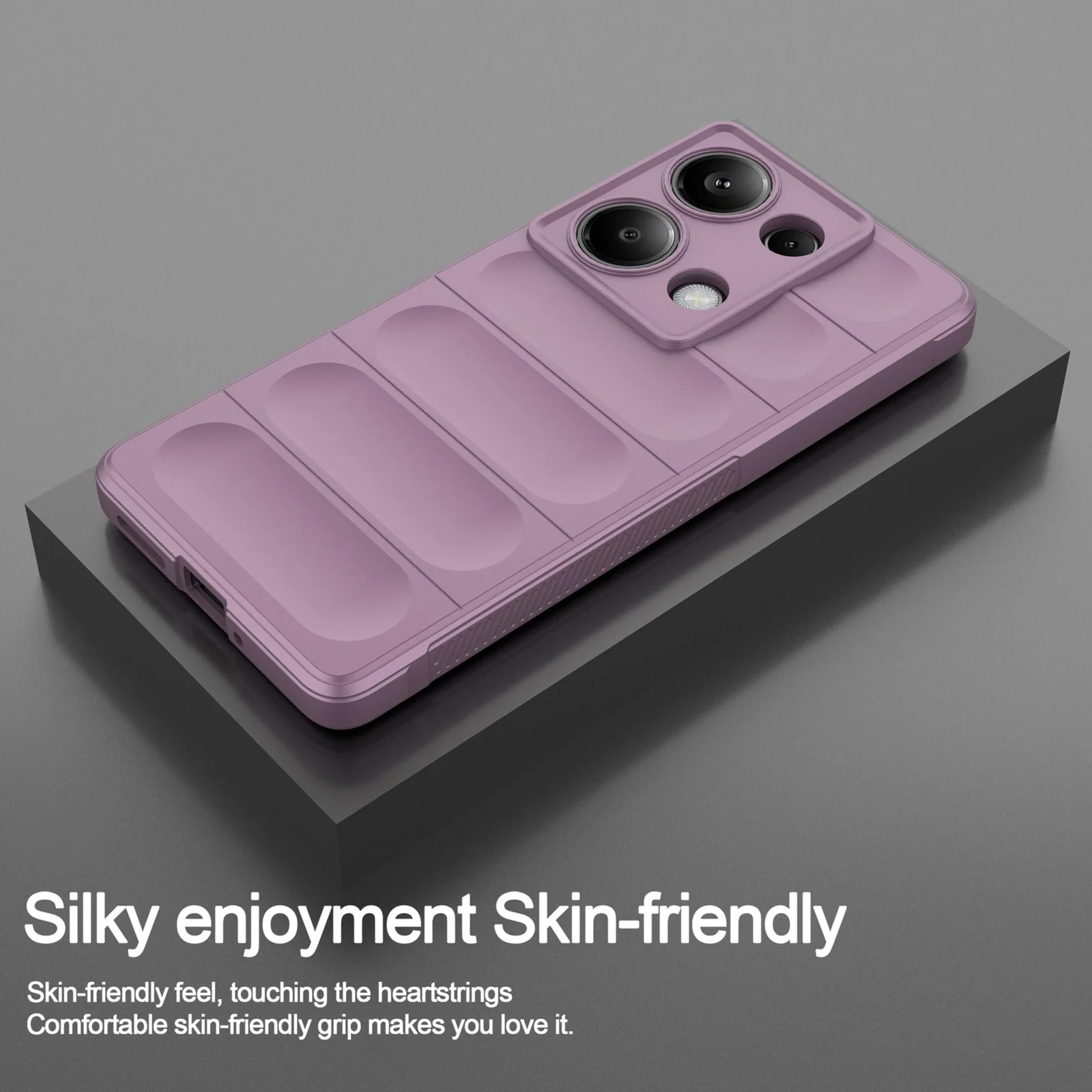 DL3 Mobilak Soft Silicone Protective Case for Xiaomi Redmi Note 13 Pro 4G / Poco M6 Pro 4G with Camera Protection and Shockproof Design - Purple