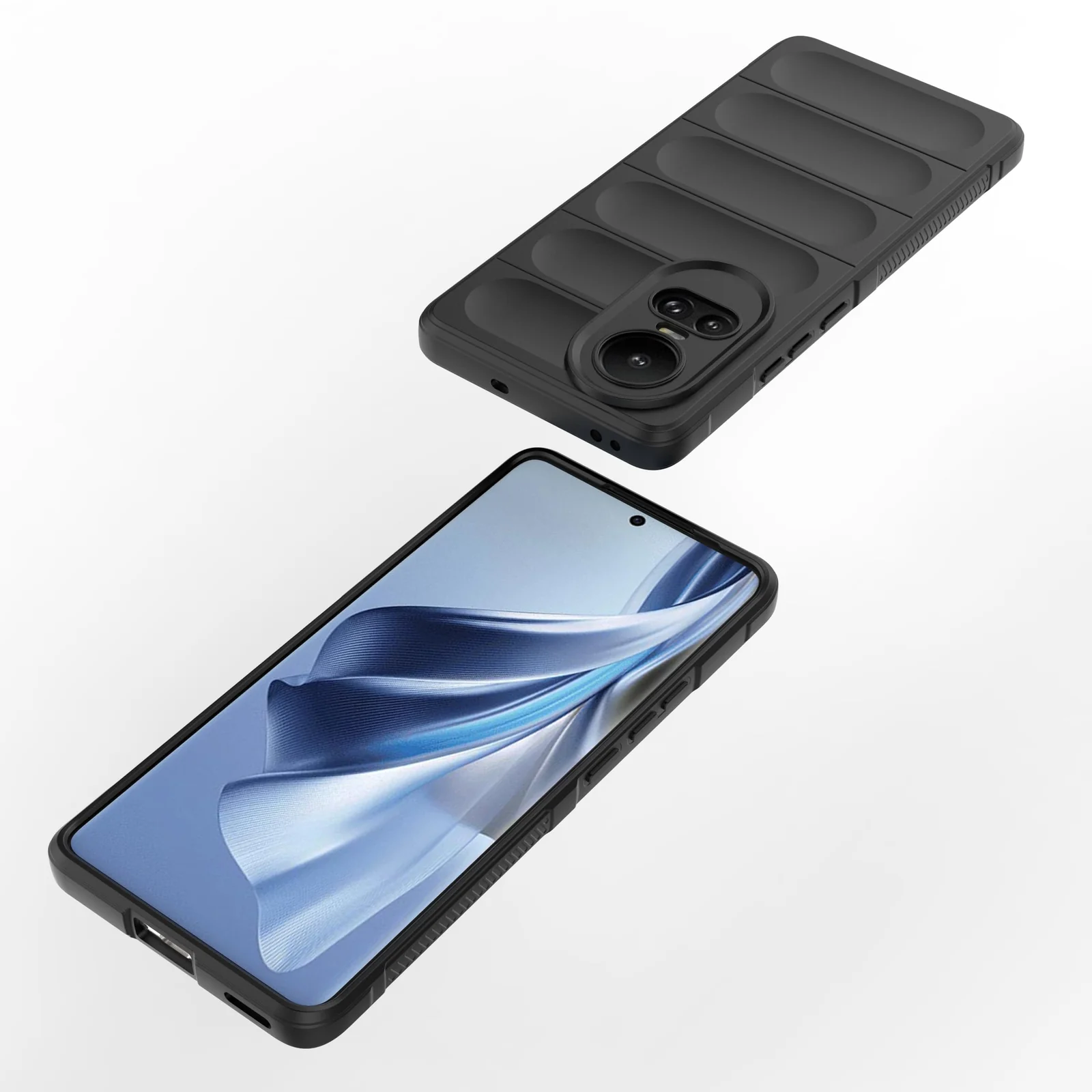 DL3 Mobilak Soft Silicone Protective Case for OPPO Reno 10 5G / OPPO Reno 10 Pro 5G with Camera Protection and Shockproof Design - Black