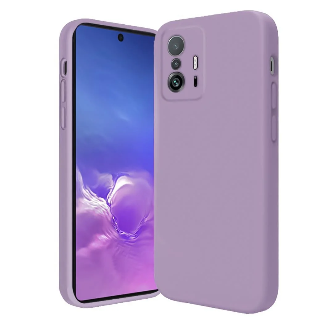 DL3 Mobilak Xiaomi 11T / Xiaomi 11 T Pro Case, Soft Flexible Silicone Gel Rubber Bumper Cover, Full Body Shockproof Protective Phone Case - Lavender