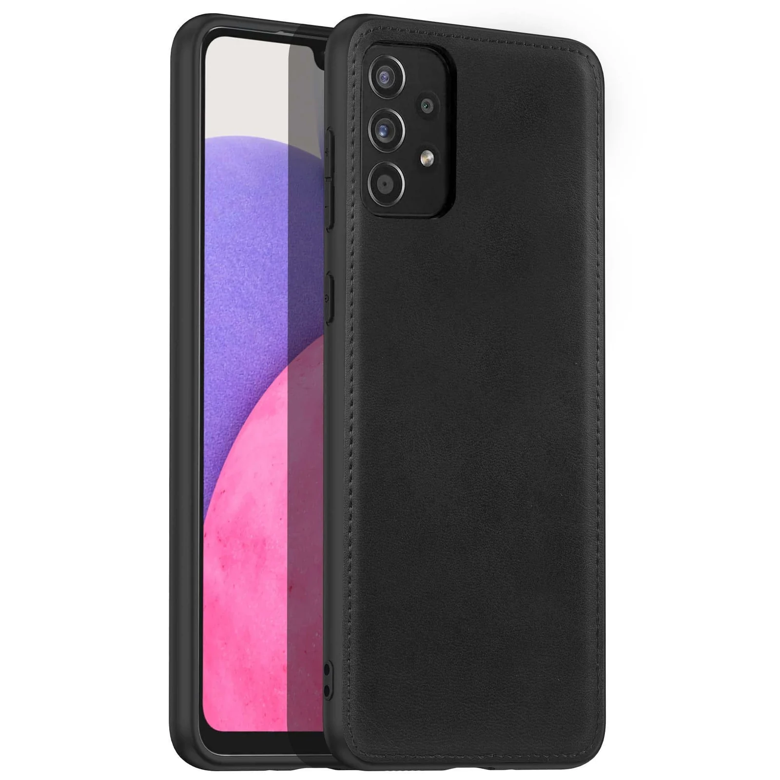 Dl3 Mobilak Case for Samsung Galaxy A72 Leather Case,Anti-Drop, Anti-Shock, Non-Slip Texture,Simple Cell Phong Cover (Gary)