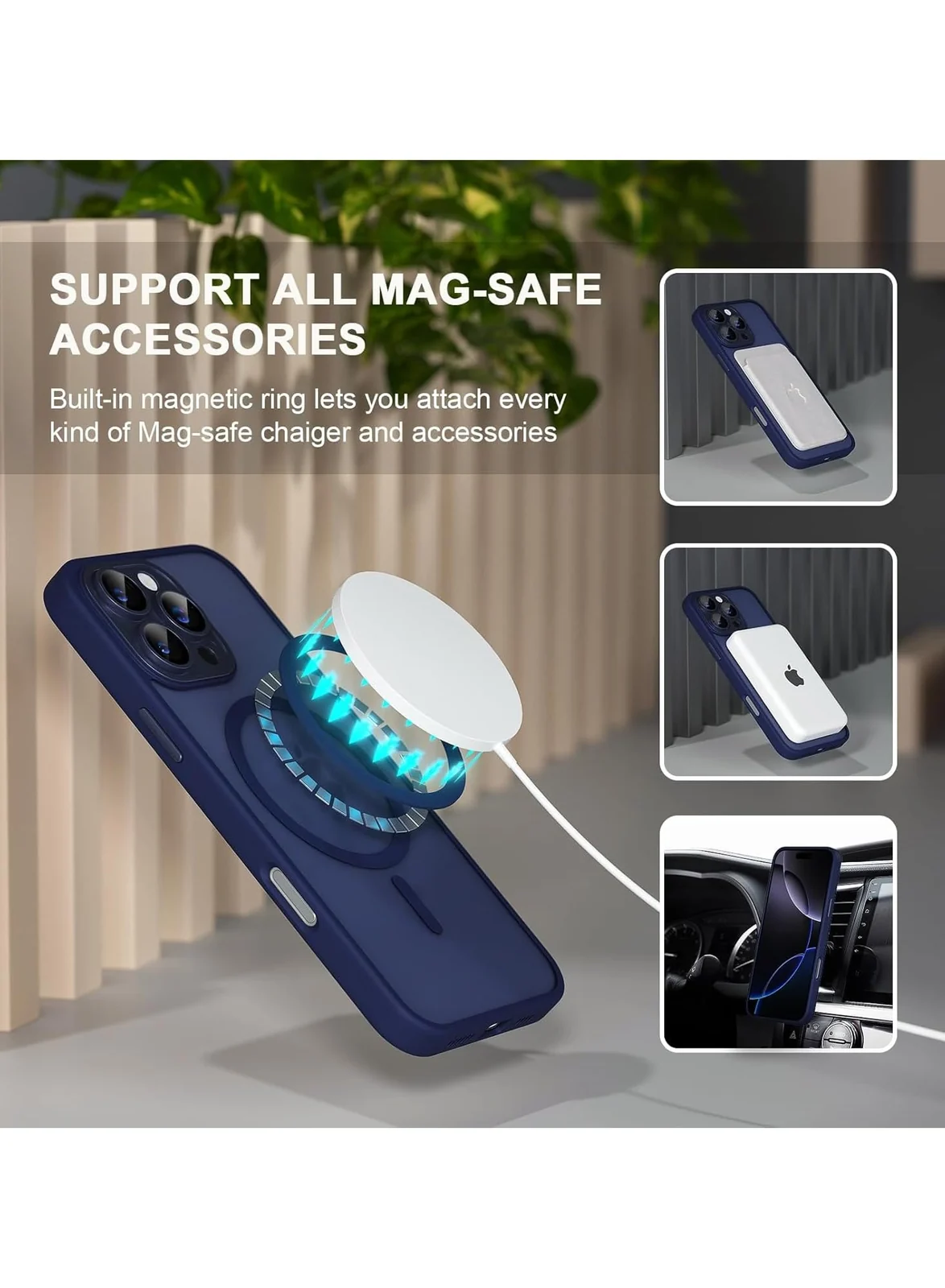 DL3 Mobilak Translucent Matte Case for iPhone 11 Pro, Compatible with MagSafe accessories, Supports wireless charging, Camera protection - Blue