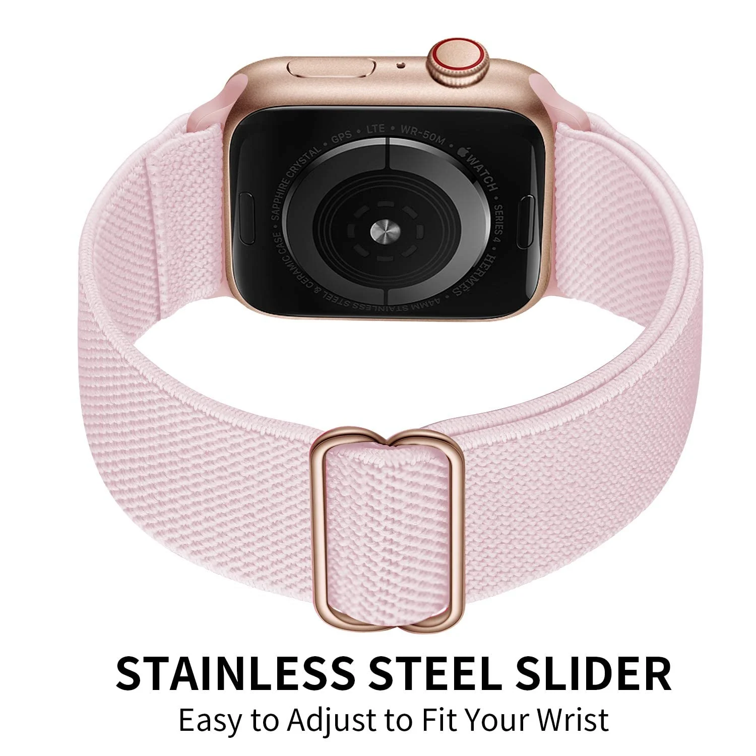 DL3 Mobilak Nylon Solo Loop Stretchy Straps For Apple Watch Band 49mm 45mm 44mm 42mm 41mm 40mm 38mm, Elastic Wristbands for Series 8 Ultra 7 6 5 4 3 2 1 Se (Sand, 42MM/44MM/45MM/49MM) - Pink Sand