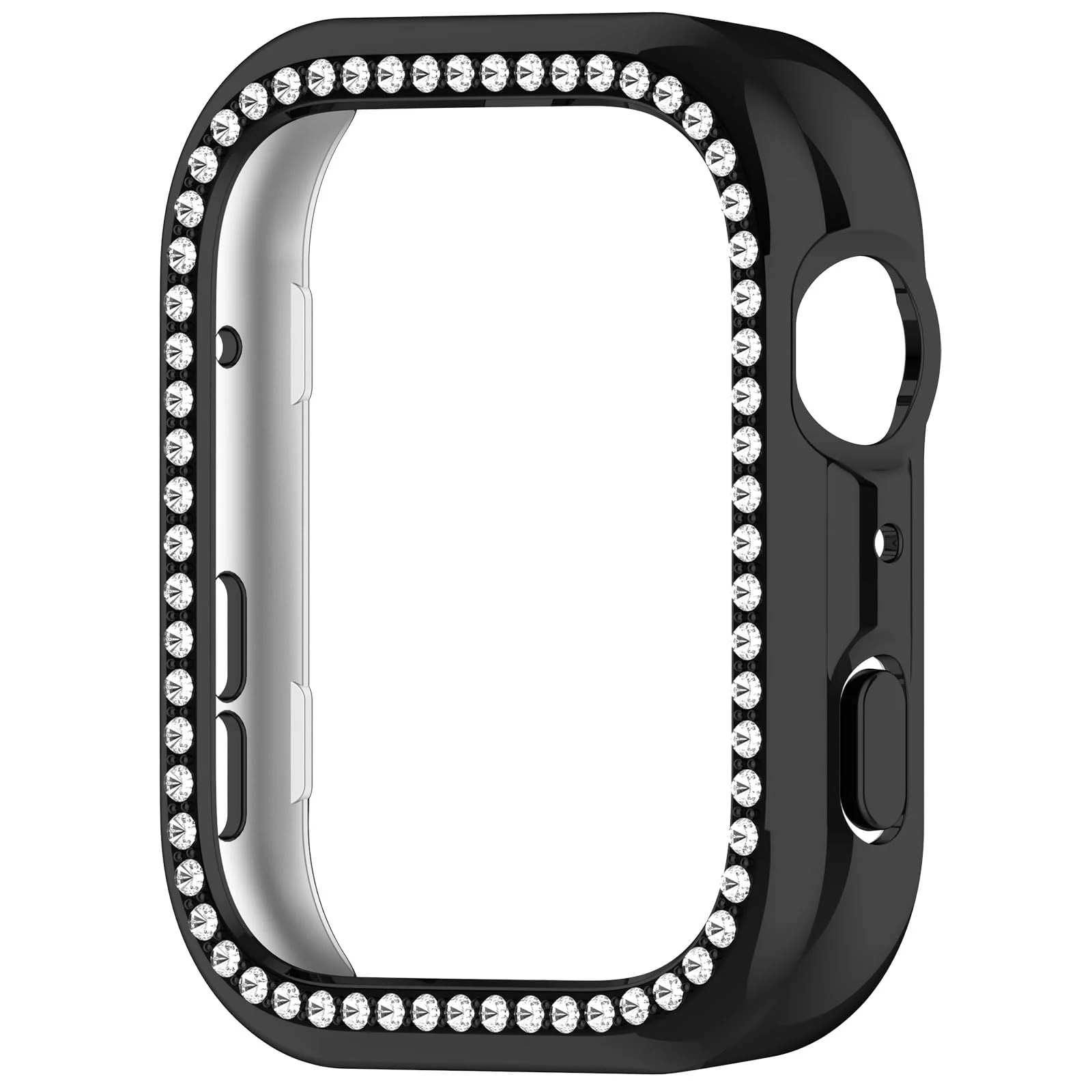 DL3 MOBILAK Crystal Bling Hard PC Watch Bumper for Huawei Watch Fit 5, Black