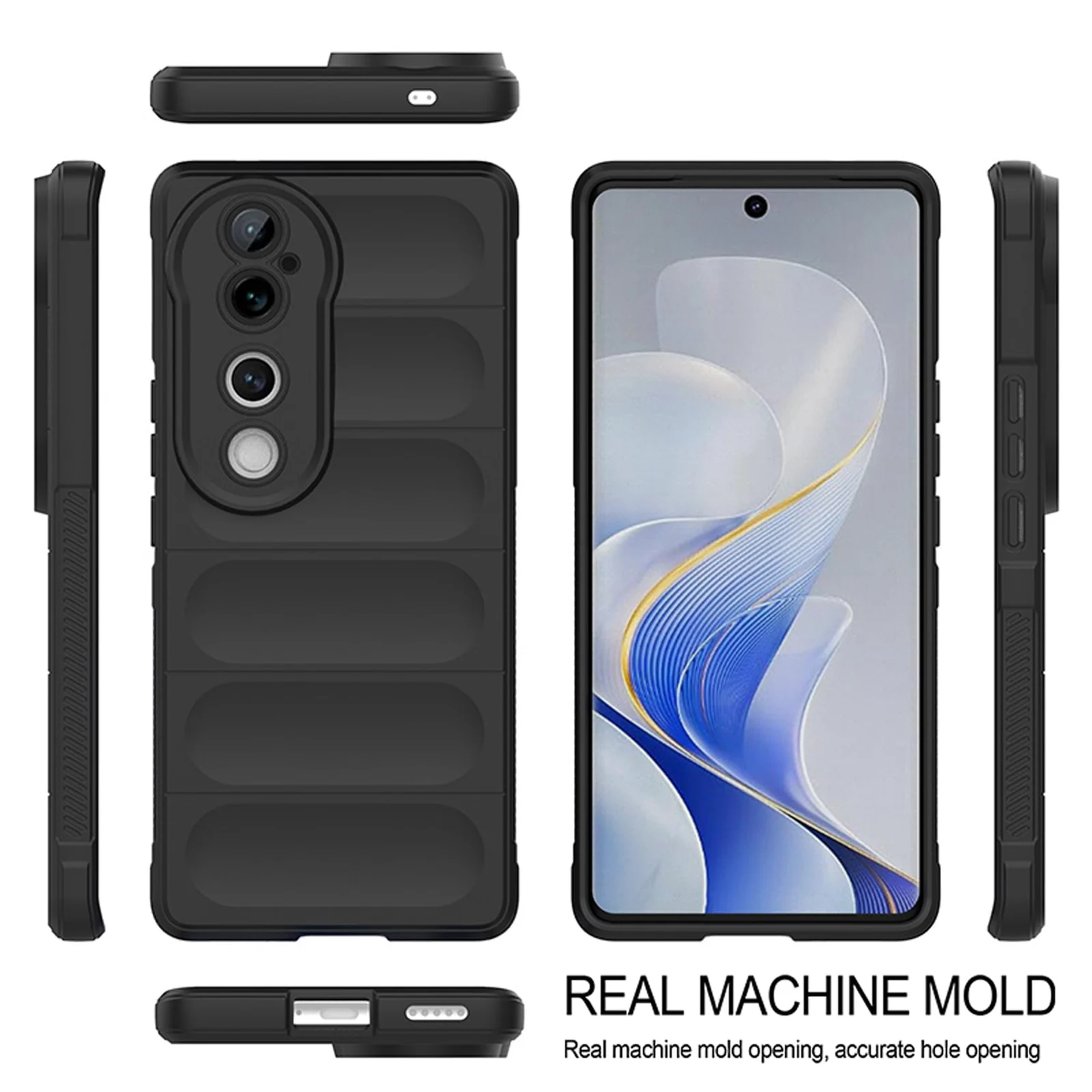 DL3 Mobilak Silicone Case for Vivo V40 5G / Vivo V40 Pro 5G Heavy Duty Protective [Slim Fit] Shockproof Soft Flexible Protective Design Shock-Absorption TPU Cover With Camera Protection - Black